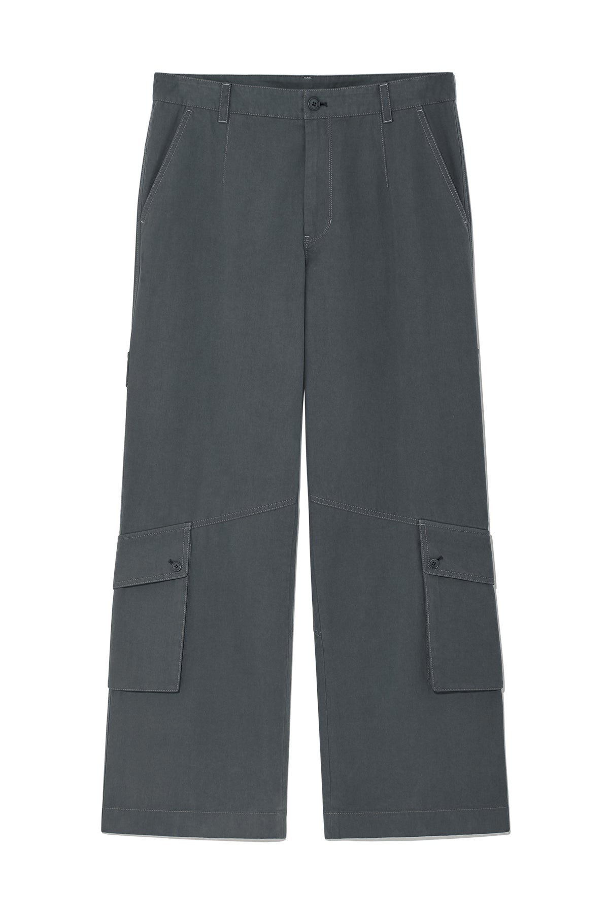 Matin Kim - Out Pocket Cotton Cargo Pants (Smoke Blue) product image 1 | TRAB K-Fashion Australia