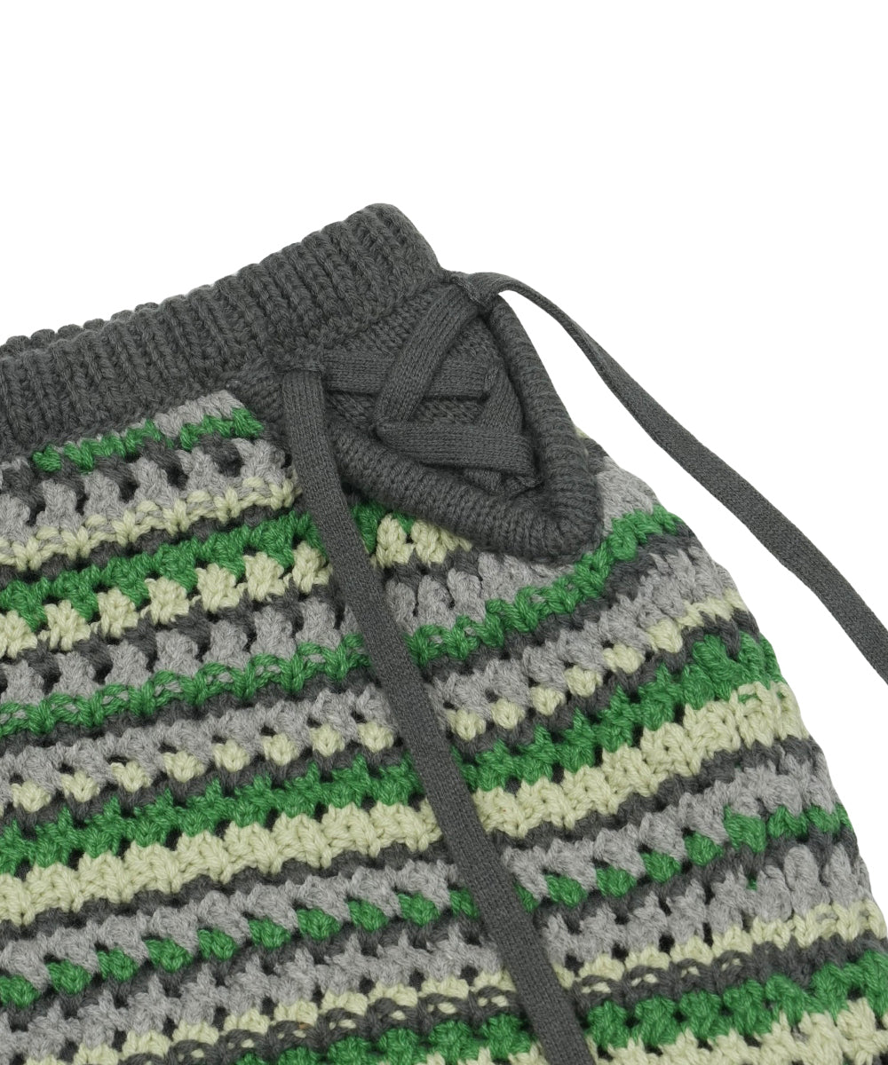 Coyseio - Striped Crochet Knit Shorts (Green) product image 15 | TRAB K-Fashion Australia