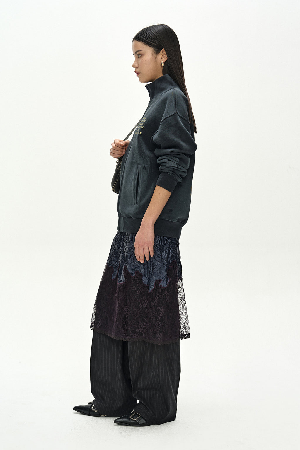 Andersson Bell - Frame 001 High-Neck Zip Up (charcoal) (Charcoal) product image 4 | TRAB K-Fashion Australia