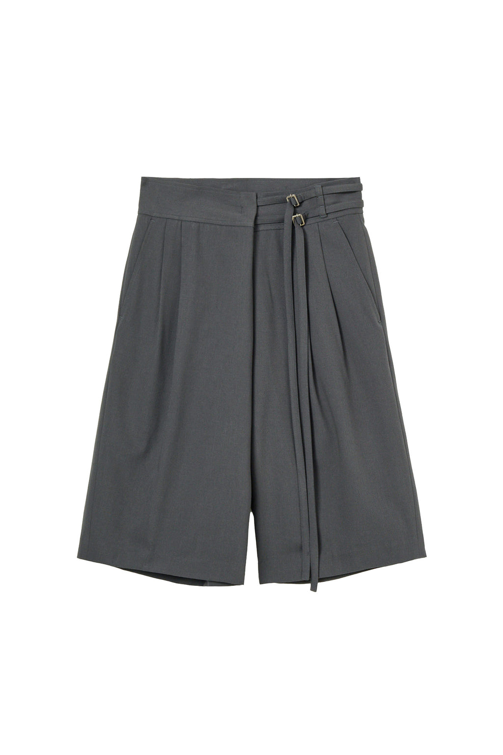 Deinet - Belted Wrap Bermuda Pants (Grey) product image 1 | TRAB K-Fashion Australia
