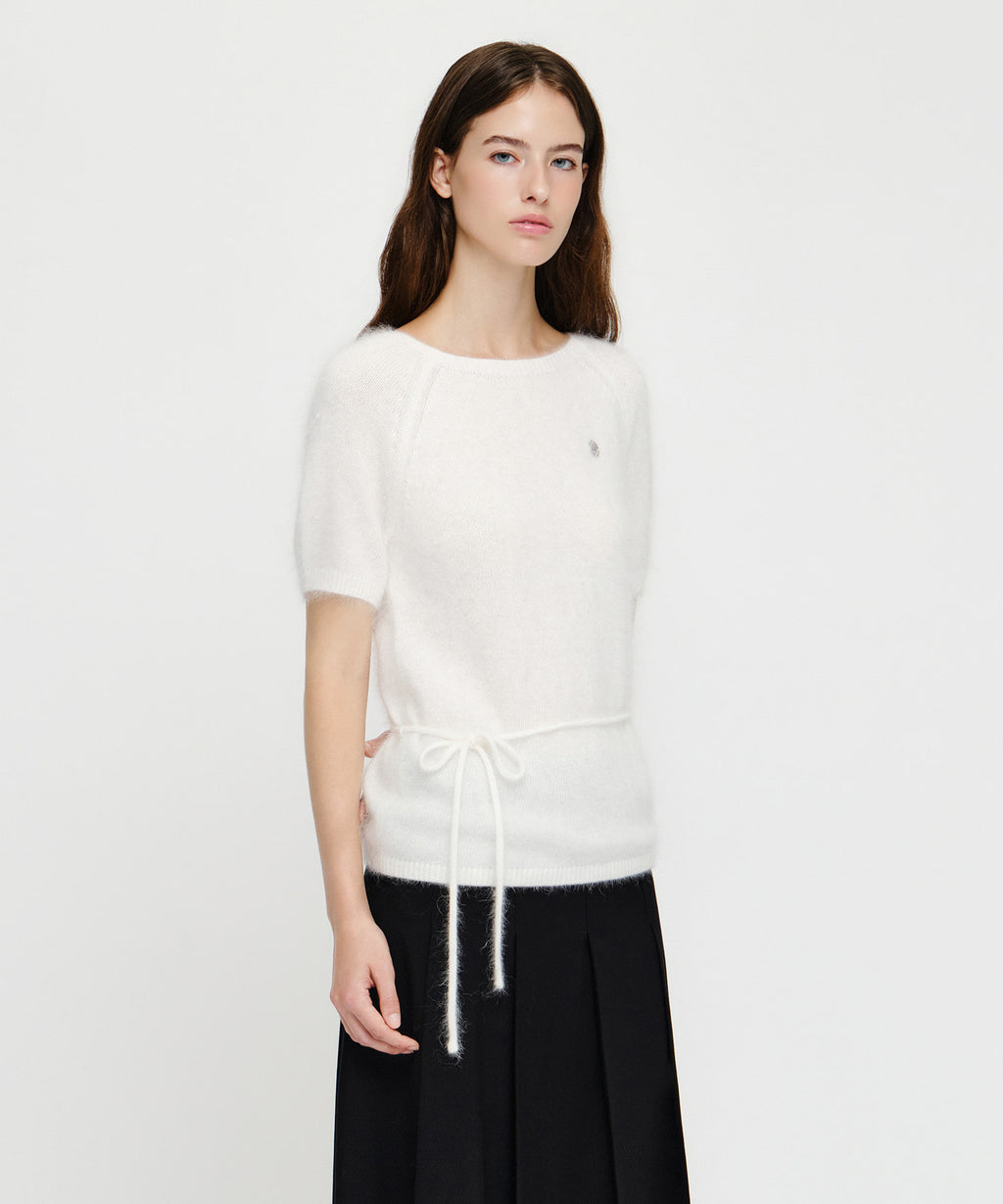 Marithe & Francois Girbaud - Premium Angora Boat Neck Half Knit (Ivory) product image 2 | TRAB K-Fashion Australia