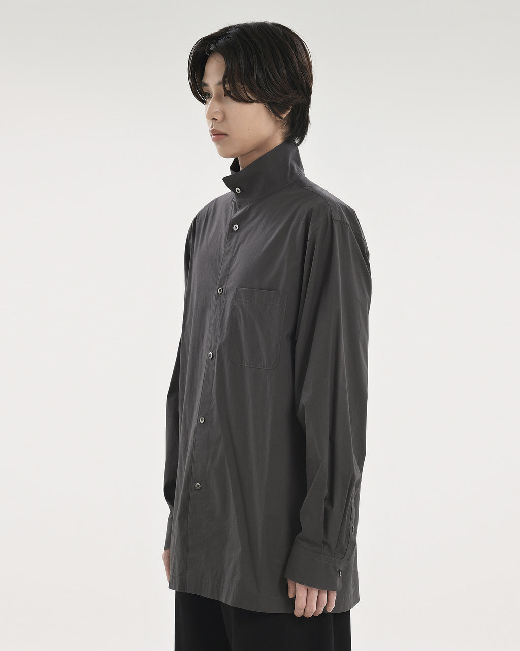 Brownyard - Stand Collar Shirt (Charcoal) product image 4 | TRAB K-Fashion Australia