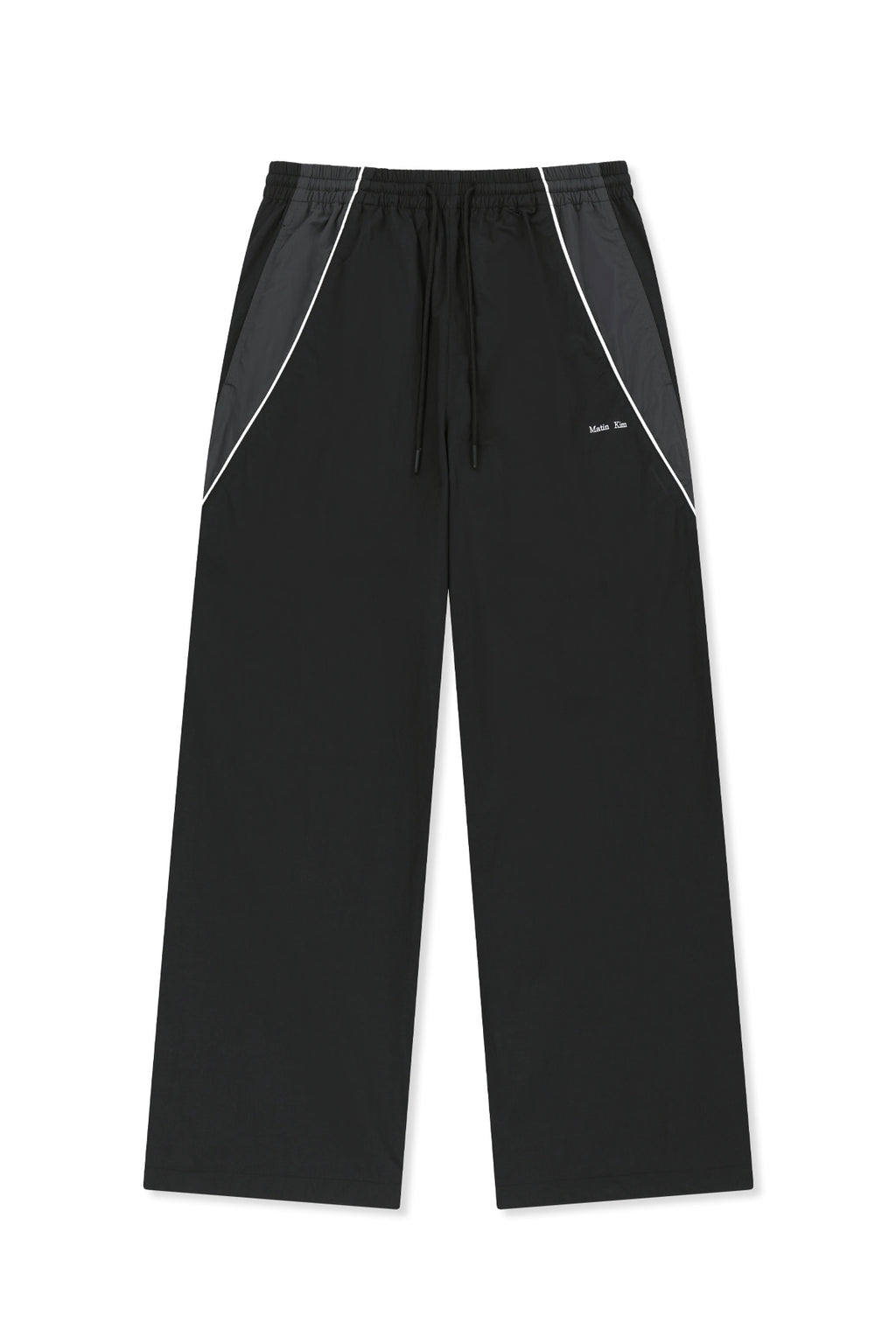 Matin Kim - Tonal Contrast Track Pants (Black) product image 1 | TRAB K-Fashion Australia