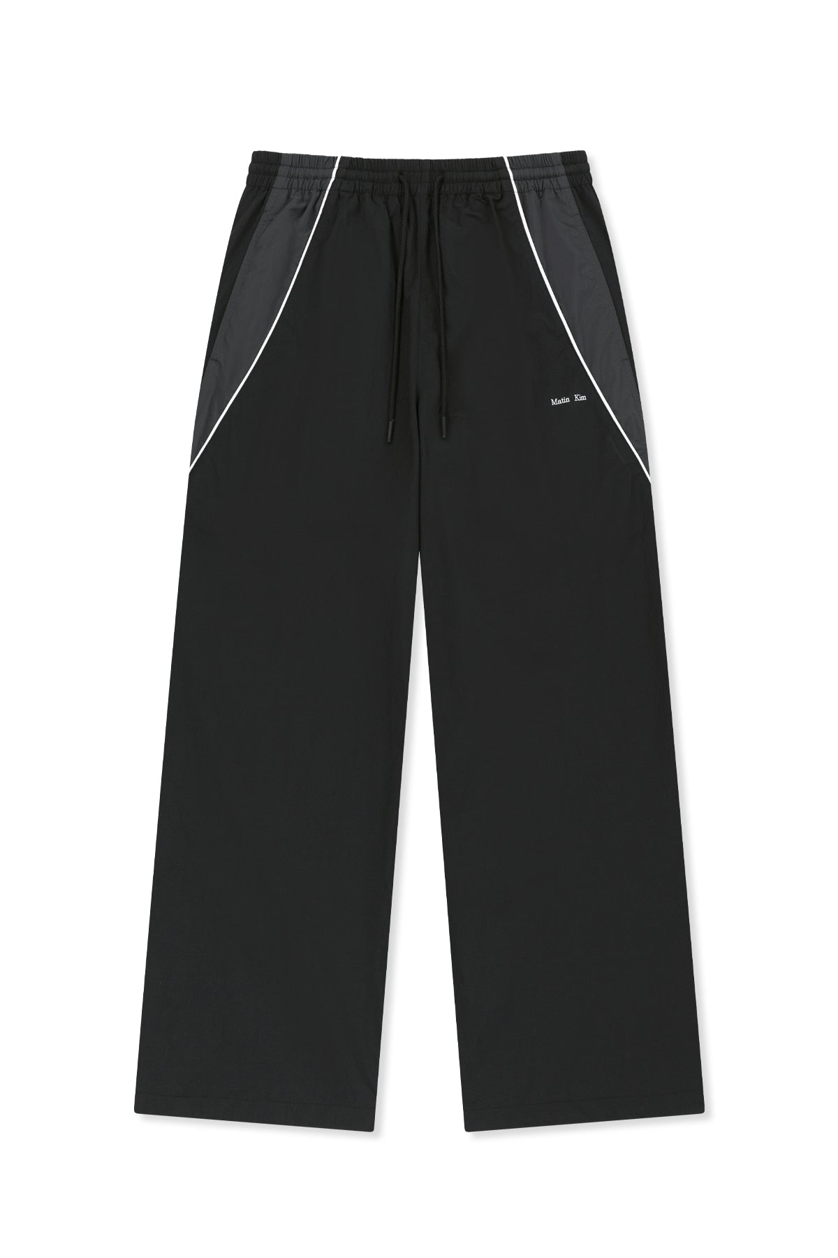 Matin Kim - Tonal Contrast Track Pants (Black) product image 1 | TRAB K-Fashion Australia