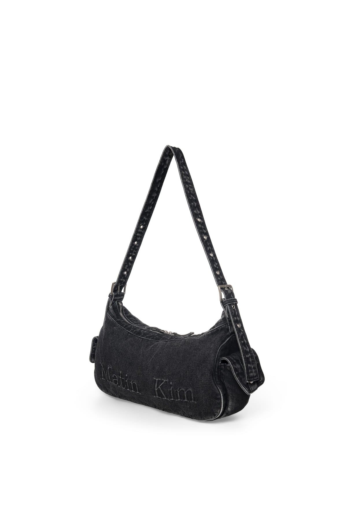 Matin Kim - Matin Dust Denim Side Pocket Bag (Black) product image 6 | TRAB K-Fashion Australia