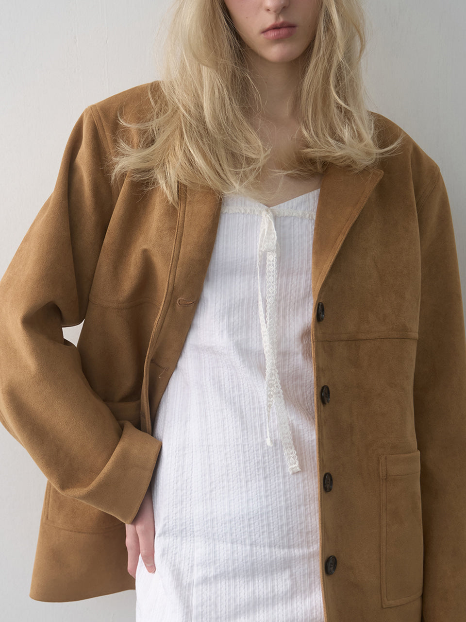 Kijun - Essential Suede Jacket (Camel) product image 4 | TRAB K-Fashion Australia
