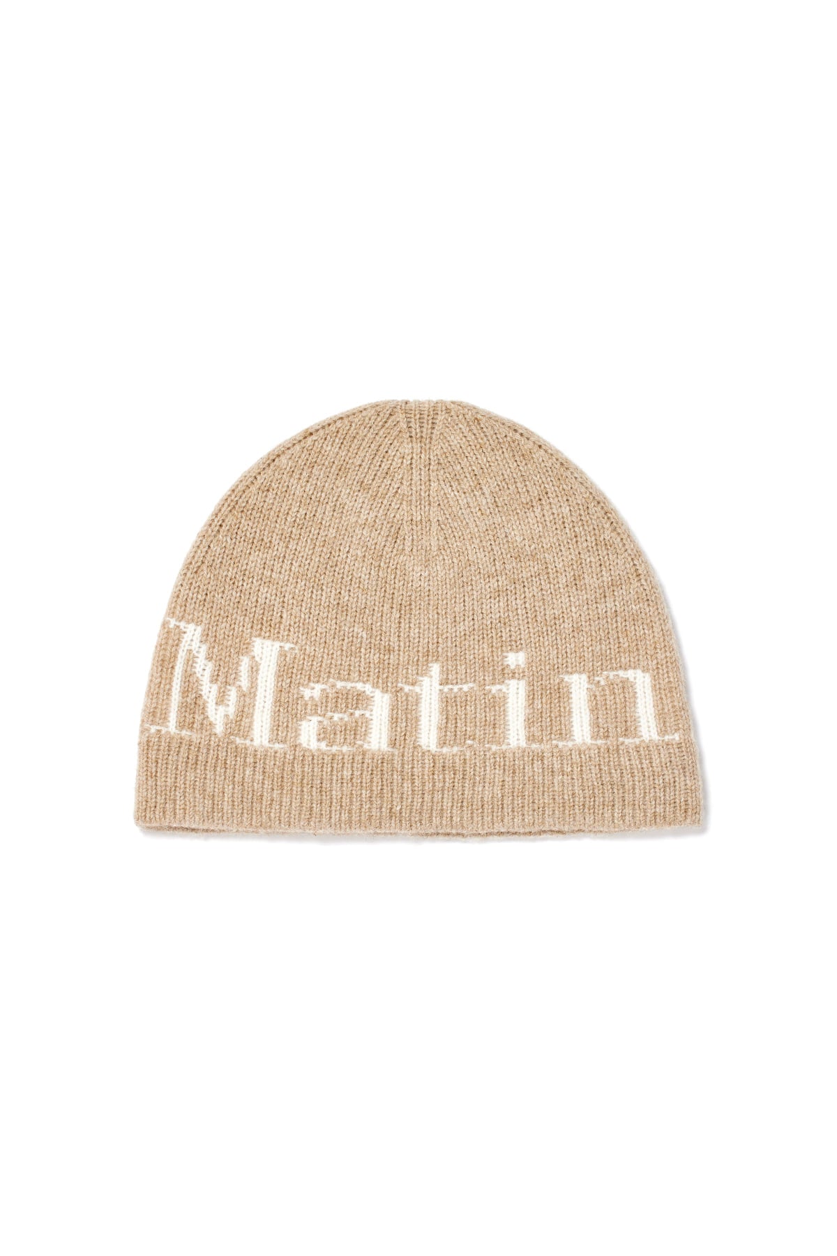 Matin Kim - Logo Jacquard Knit Beanie (Beige) product image 1 | TRAB K-Fashion Australia