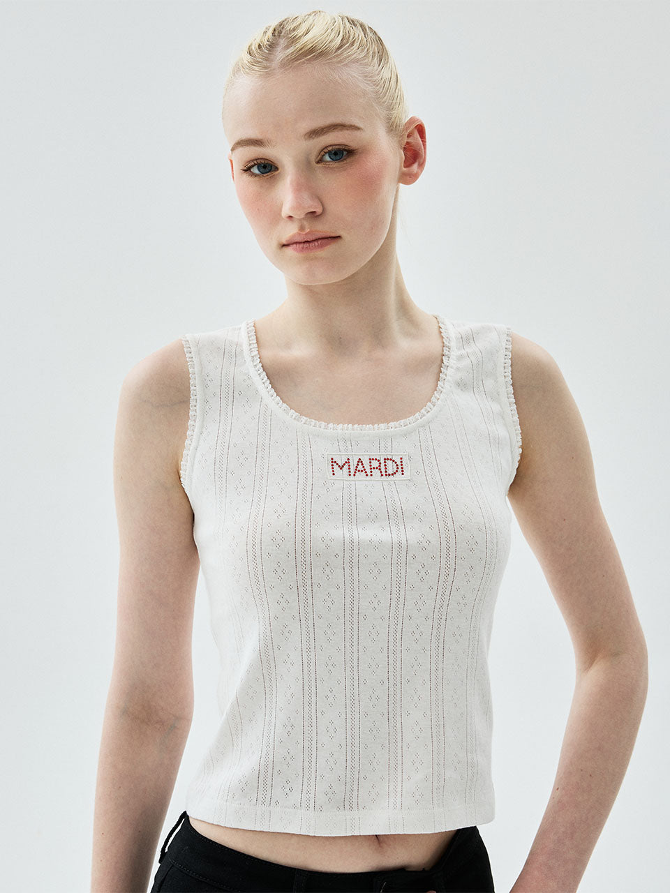 Mardi Mercredi - Tank Scoop Neck Eyelet (Ivory) product image 1 | TRAB K-Fashion Australia