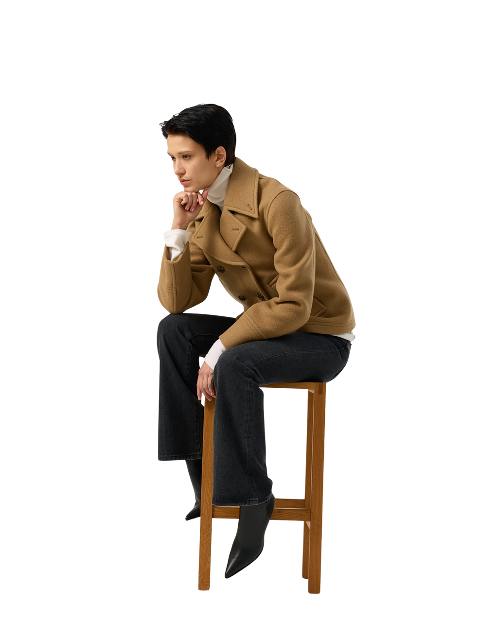 Kimhe Kim - Classic Pea Coat (Beige) product image 6 | TRAB K-Fashion Australia
