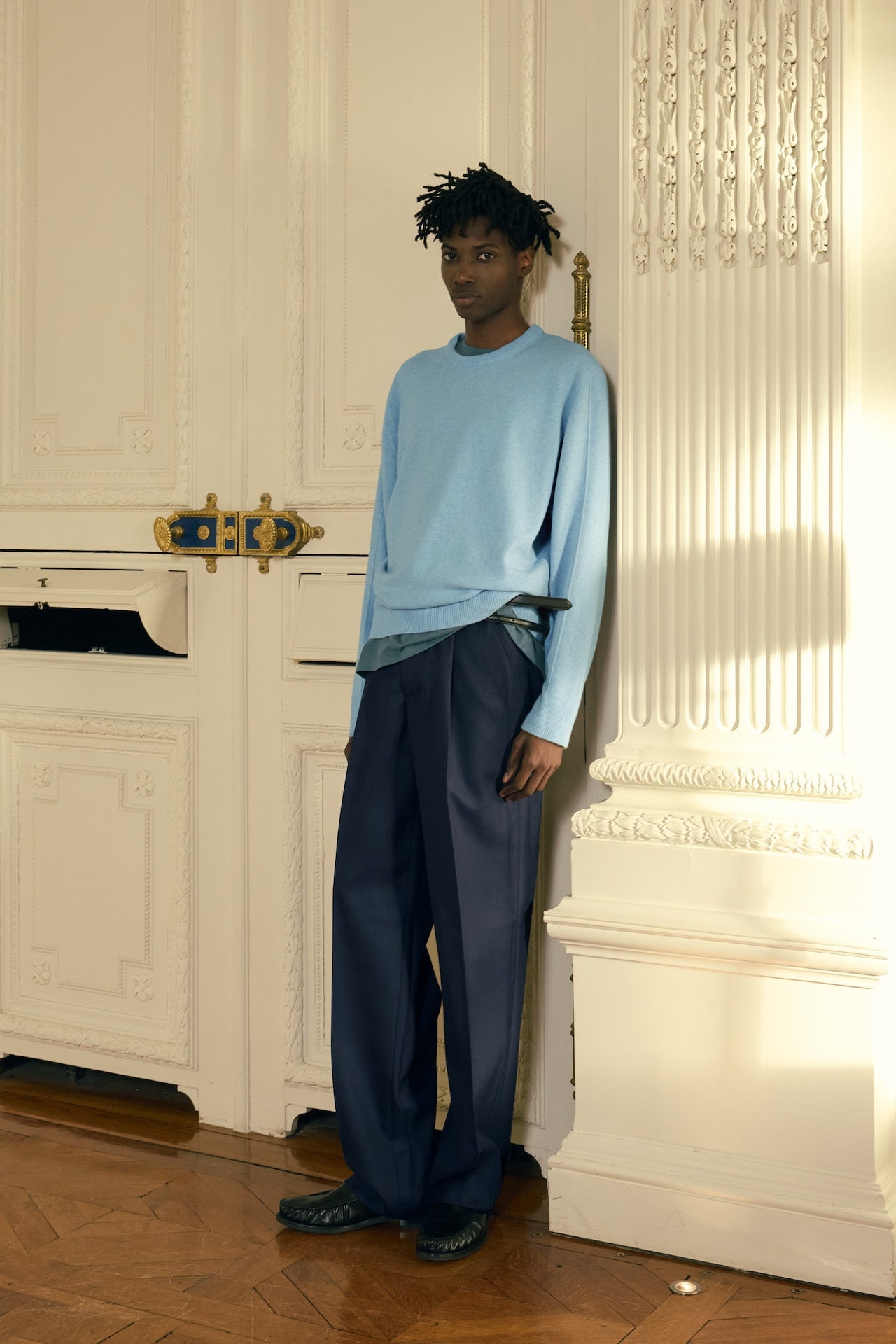 STU - Pin Tuck Round Neck Knit (Sky Blue) product image 6 | TRAB K-Fashion Australia