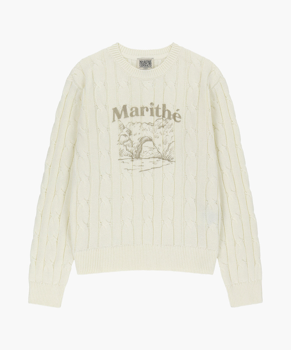 Marithe & Francois Girbaud - Graphic Cable Knit Pullover (Ivory) product image 5 | TRAB K-Fashion Australia