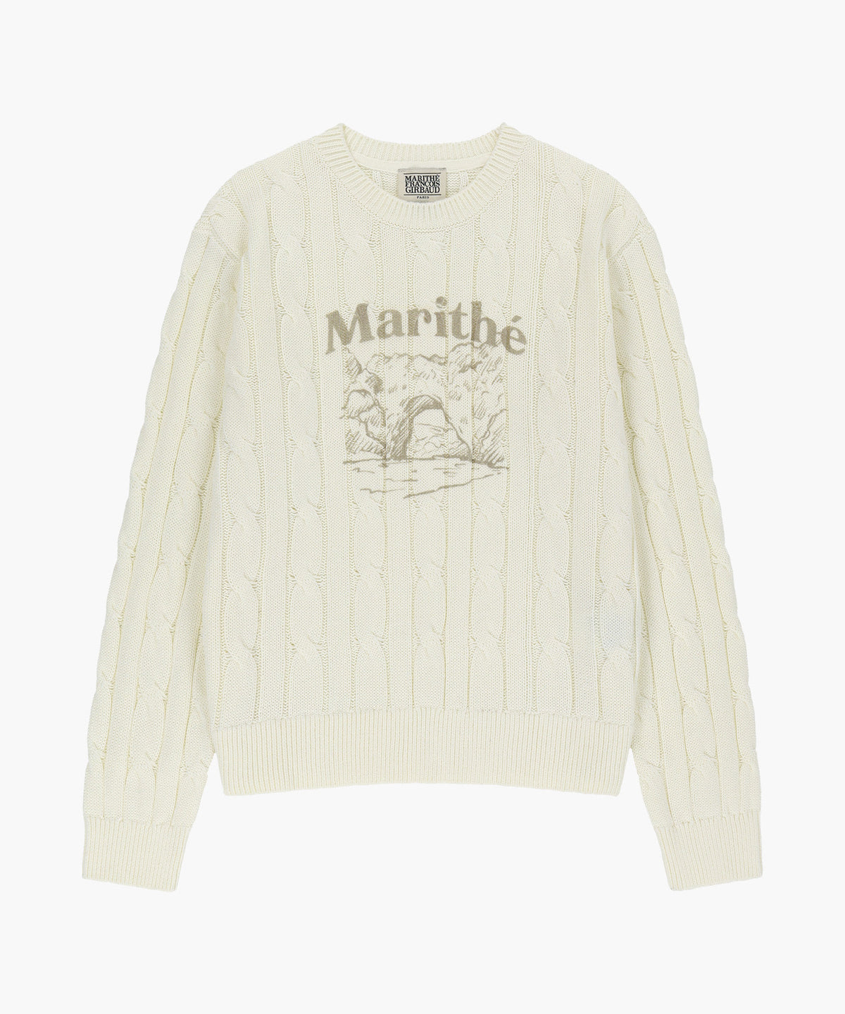 Marithe & Francois Girbaud - Graphic Cable Knit Pullover (Ivory) product image 5 | TRAB K-Fashion Australia
