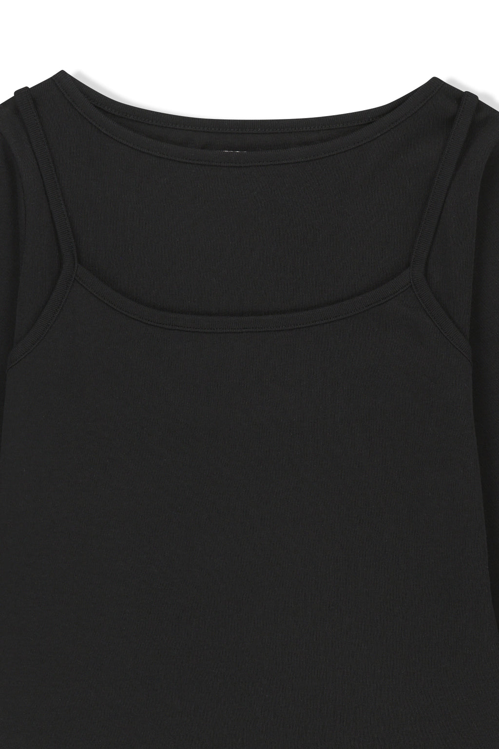 Matin Kim - 3/4 Sleeve Top & Tank Layered Set (Black) product image 5 | TRAB K-Fashion Australia