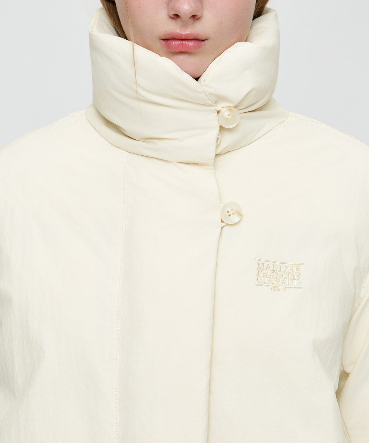Marithe & Francois Girbaud - High Neck Padded Jacket (Ivory) product image 4 | TRAB K-Fashion Australia