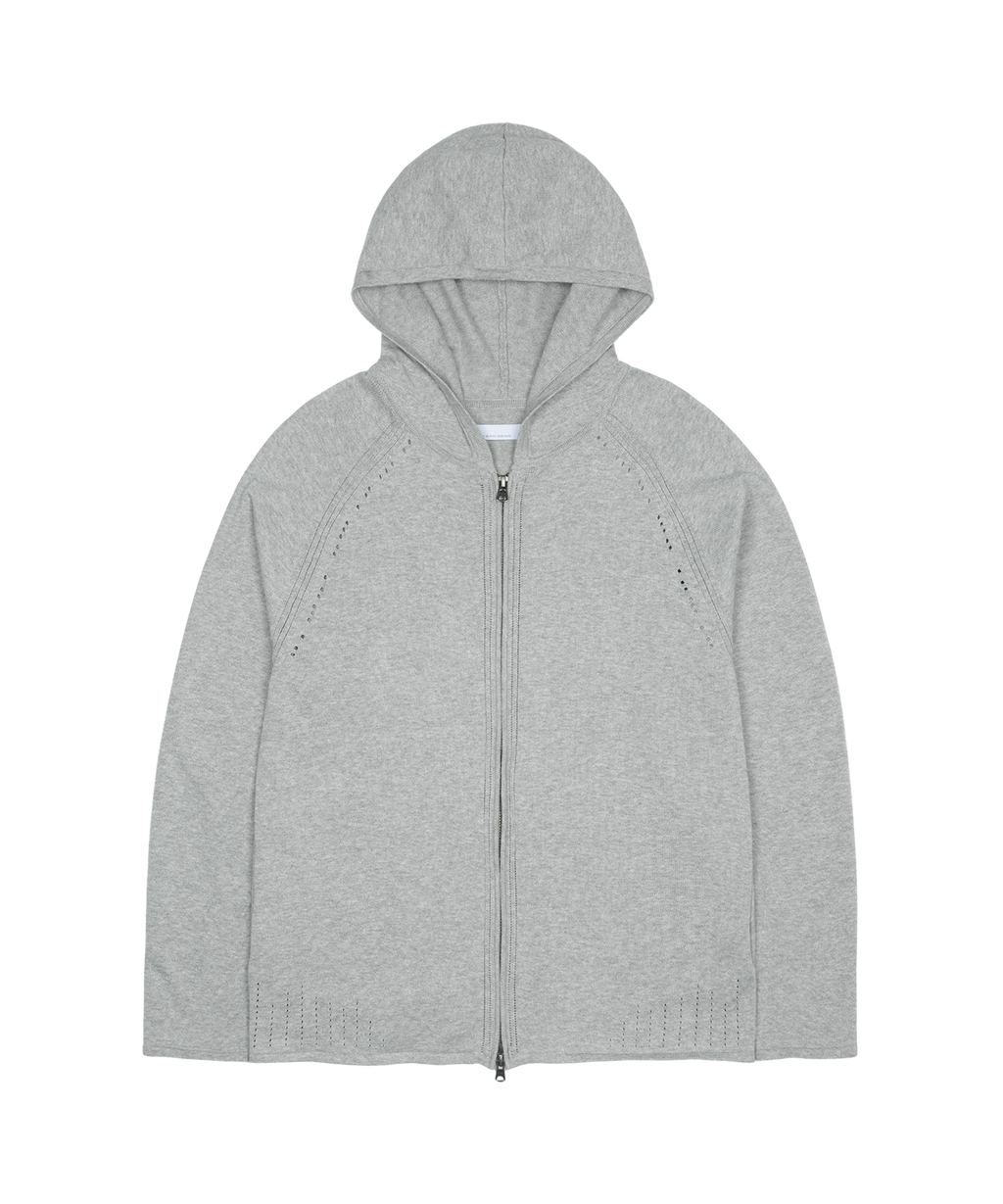 San San Gear - Knit Zip-Up Hoodie (Melange Grey) product image 1 | TRAB K-Fashion Australia