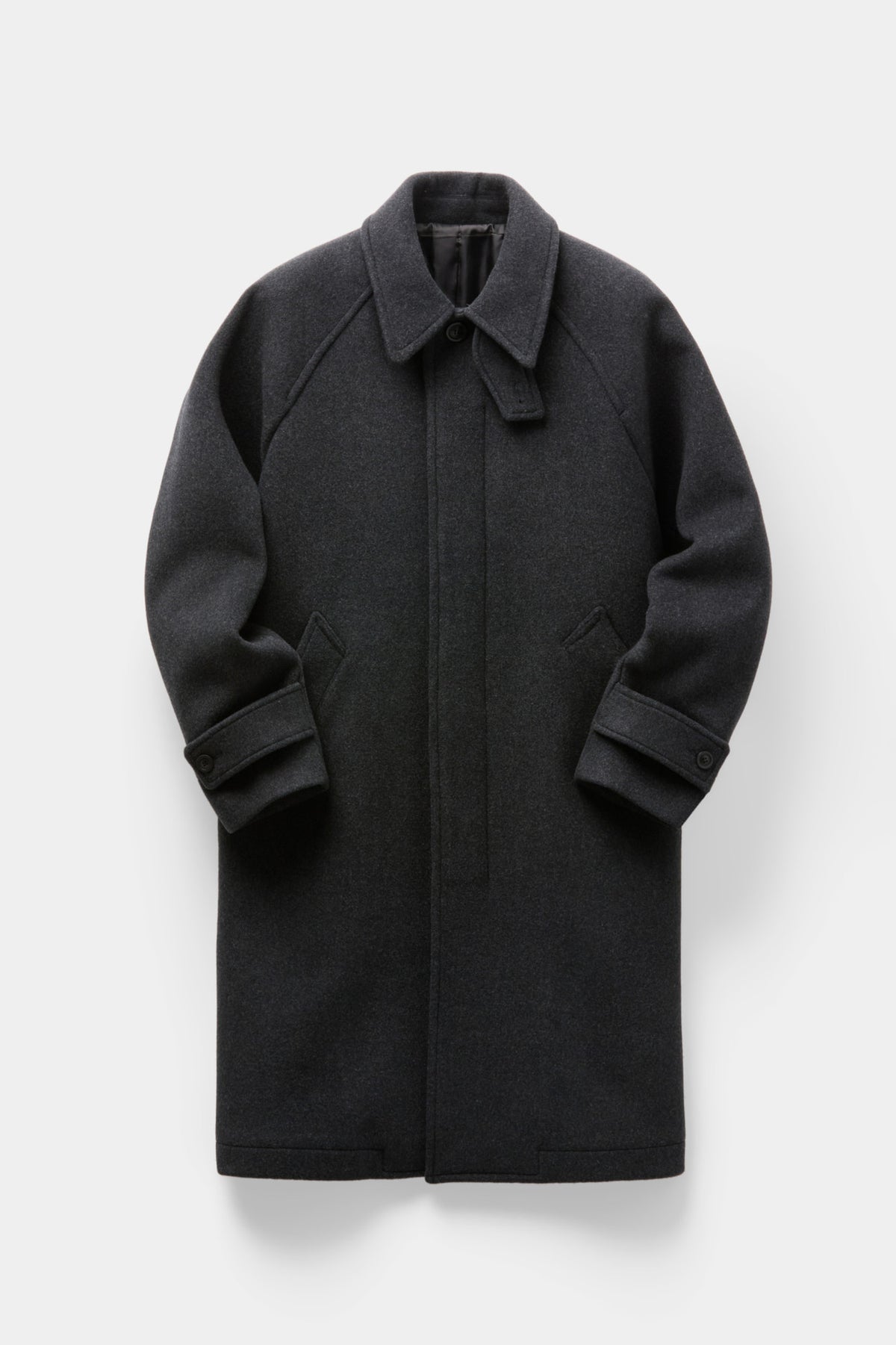 Coor - Belandi Cashmere Blend Balmacaan Coat (Melange Charcoal) product image 1 | TRAB K-Fashion Australia