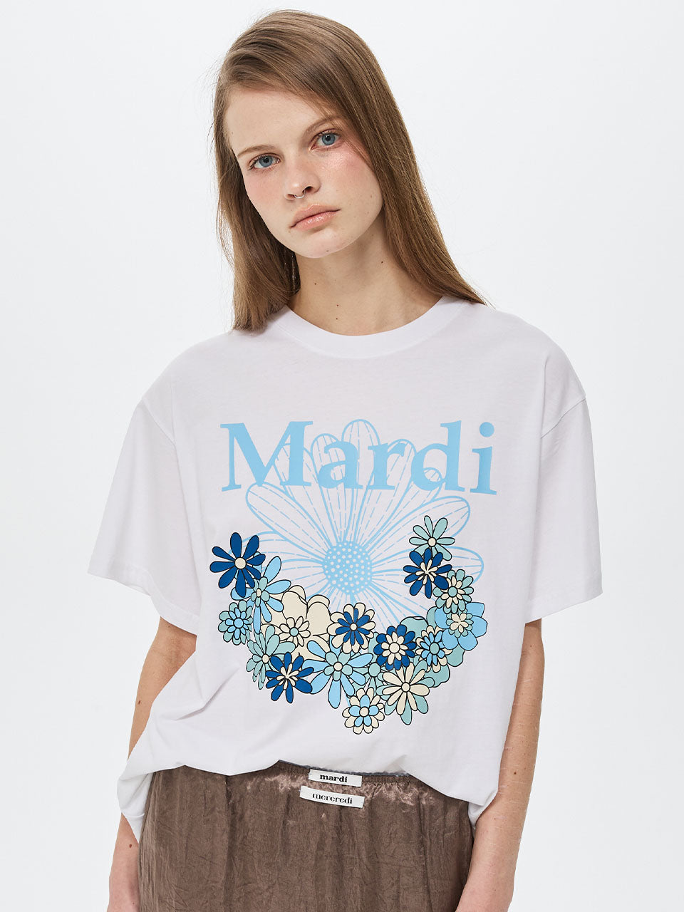 Mardi Mercredi - [Pre-Order – Ships August 14] Tshirt Flowermardi Jardin Vvd (White Sky) product image 1 | TRAB K-Fashion Australia