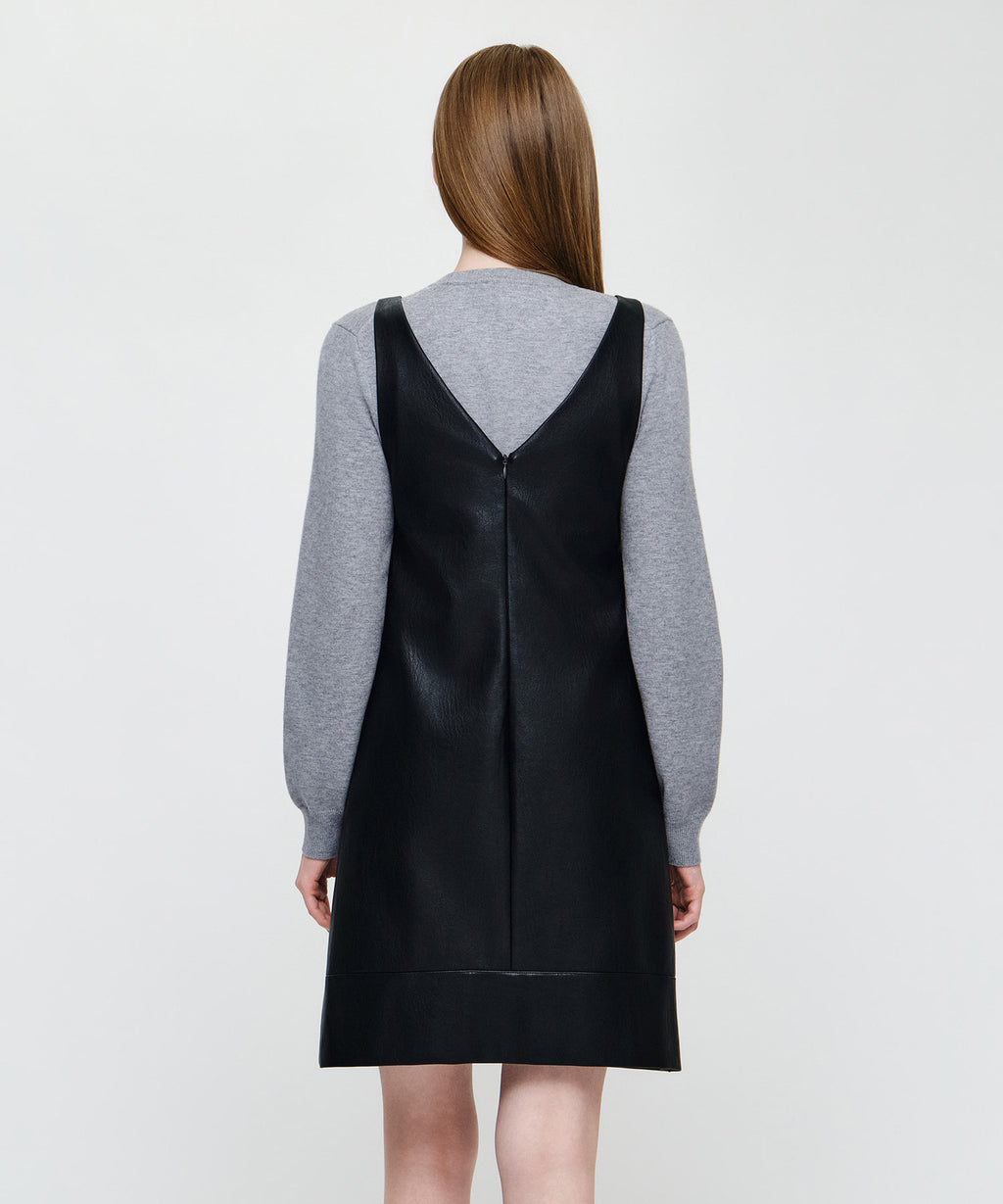 Marithe & Francois Girbaud - Faux Leather Sleeveless Mini Dress (Black) product image 4 | TRAB K-Fashion Australia