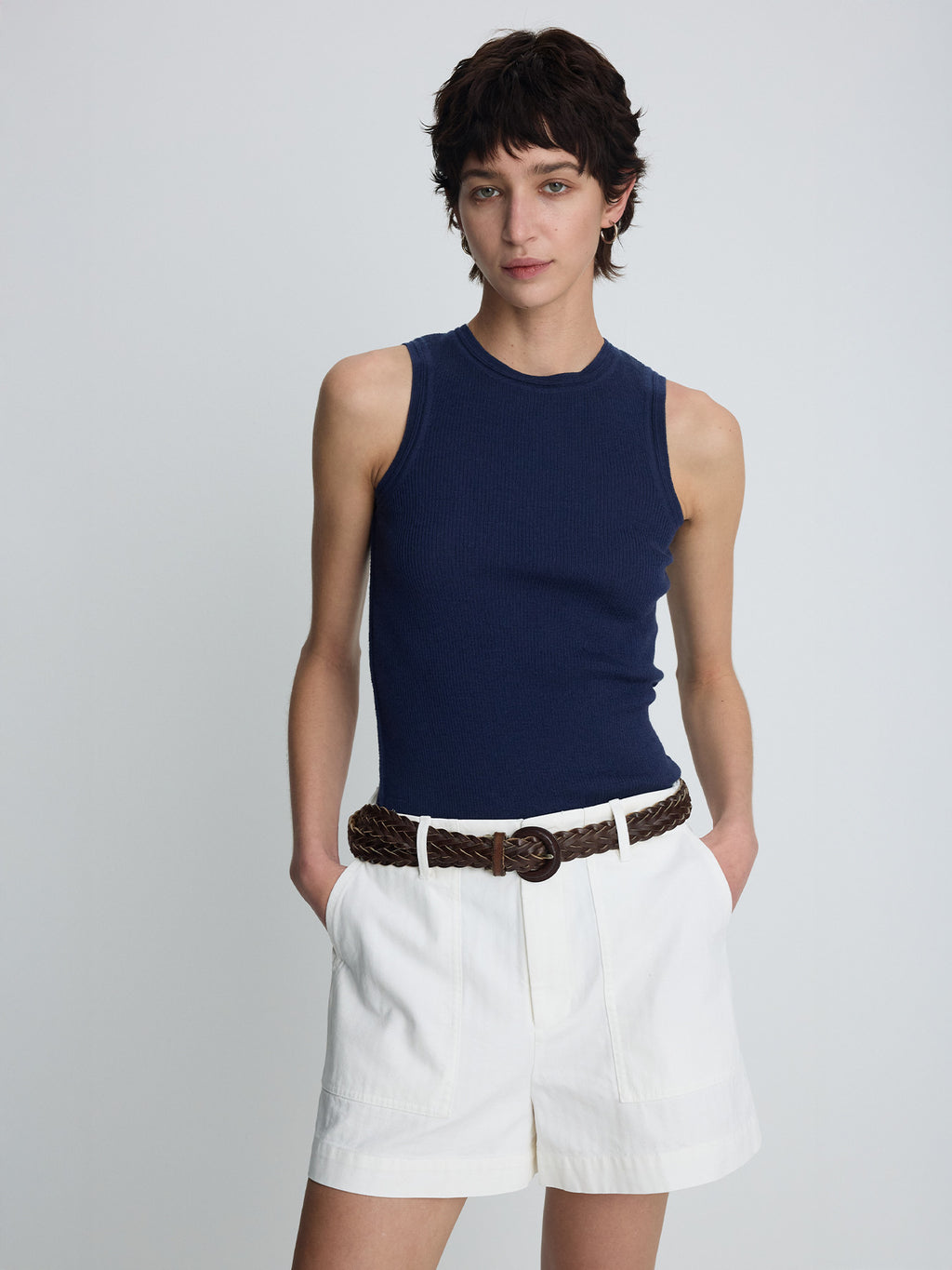Tonywack - Wool Cashmere Ribbed Tank Top (Navy) product image 4 | TRAB K-Fashion Australia