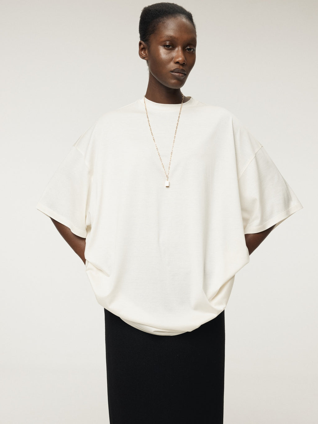 Recto - Fluid Oversized T-Shirt (Ivory) product image 1 | TRAB K-Fashion Australia