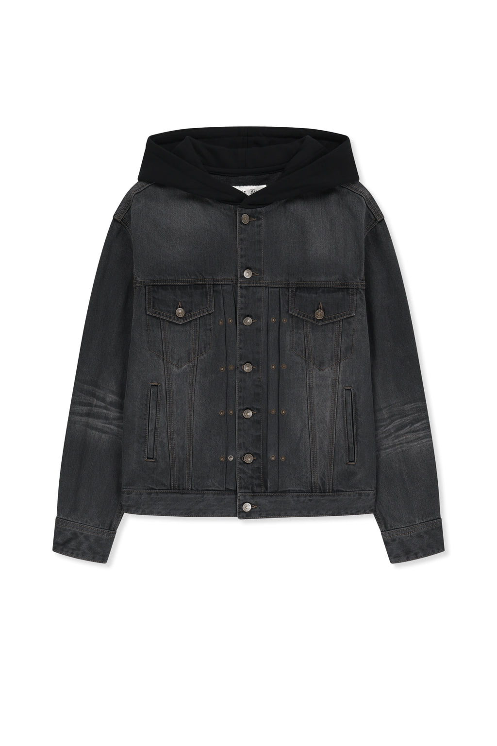 Matin Kim - Western Panel Hooded Denim Jumper (Black) product image 1 | TRAB K-Fashion Australia
