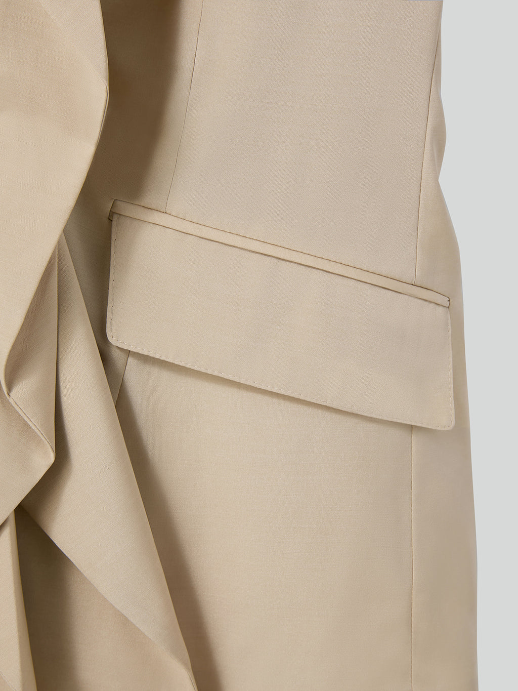 Recto - Drape Detail Suit Jacket (Light Beige) product image 8 | TRAB K-Fashion Australia
