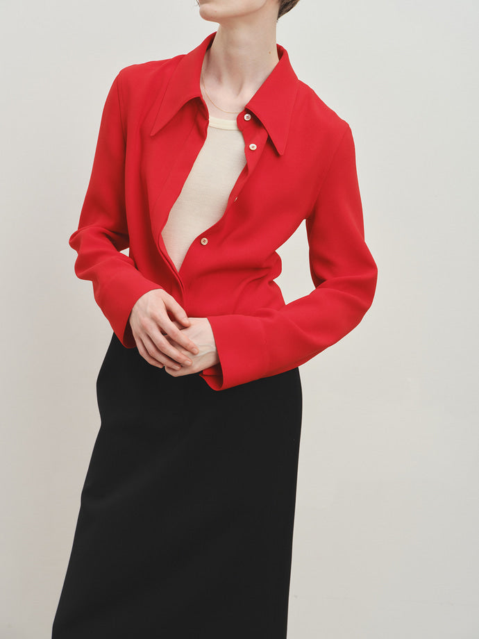 Tonywack - Pointed Collar Fitted Shirts (Red) product image 6 | TRAB K-Fashion Australia