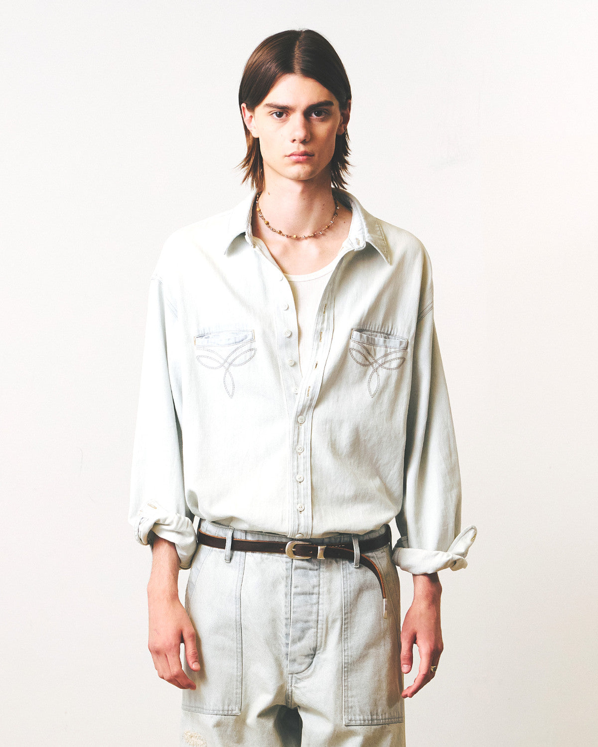Eastlogue - Antique Country Shirts (oversized) (Light Indigo) product image 2 | TRAB K-Fashion Australia