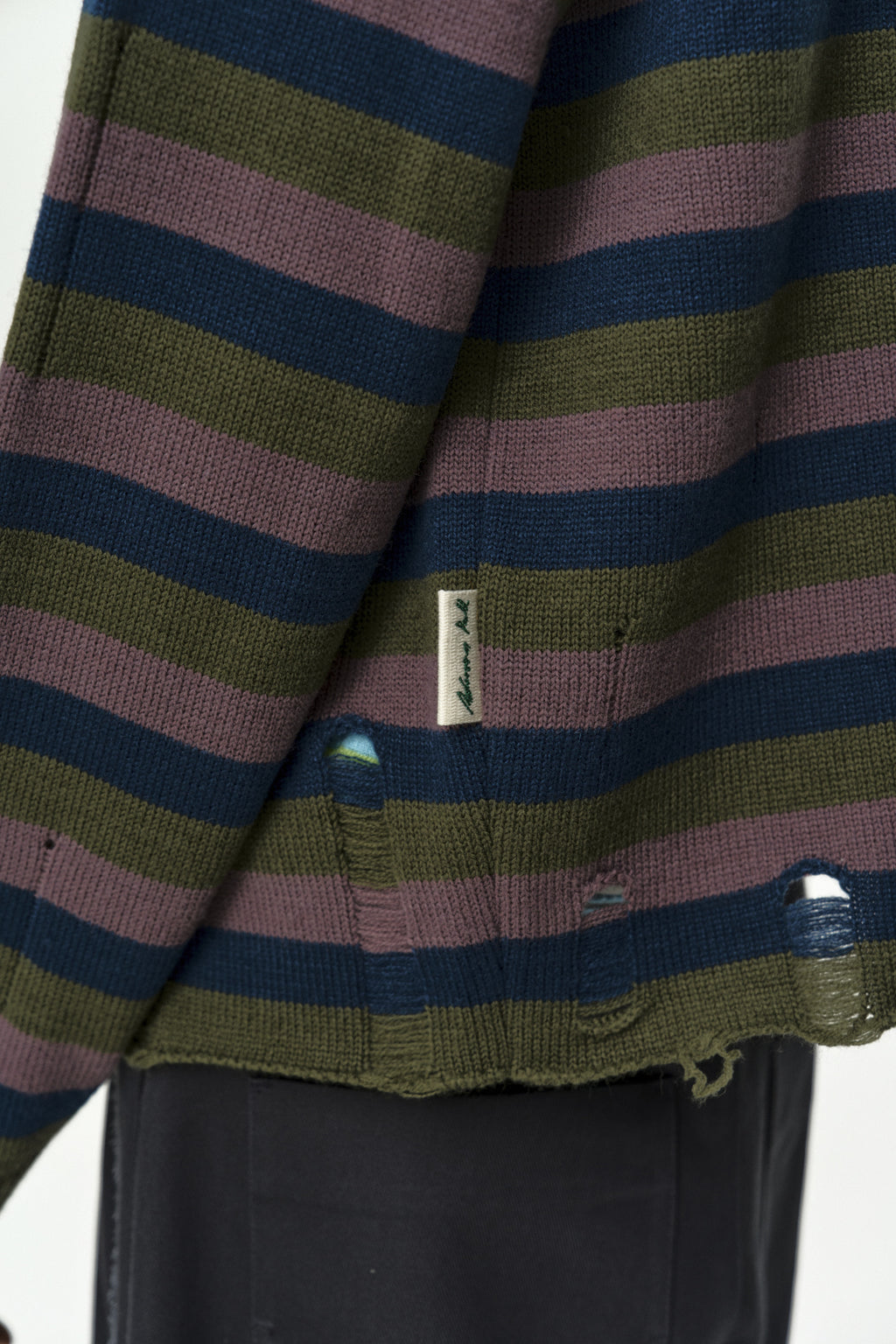 Andersson Bell - Double Layered Stripe Half Zip-Up Sweater (Blue/Grey) product image 7 | TRAB K-Fashion Australia