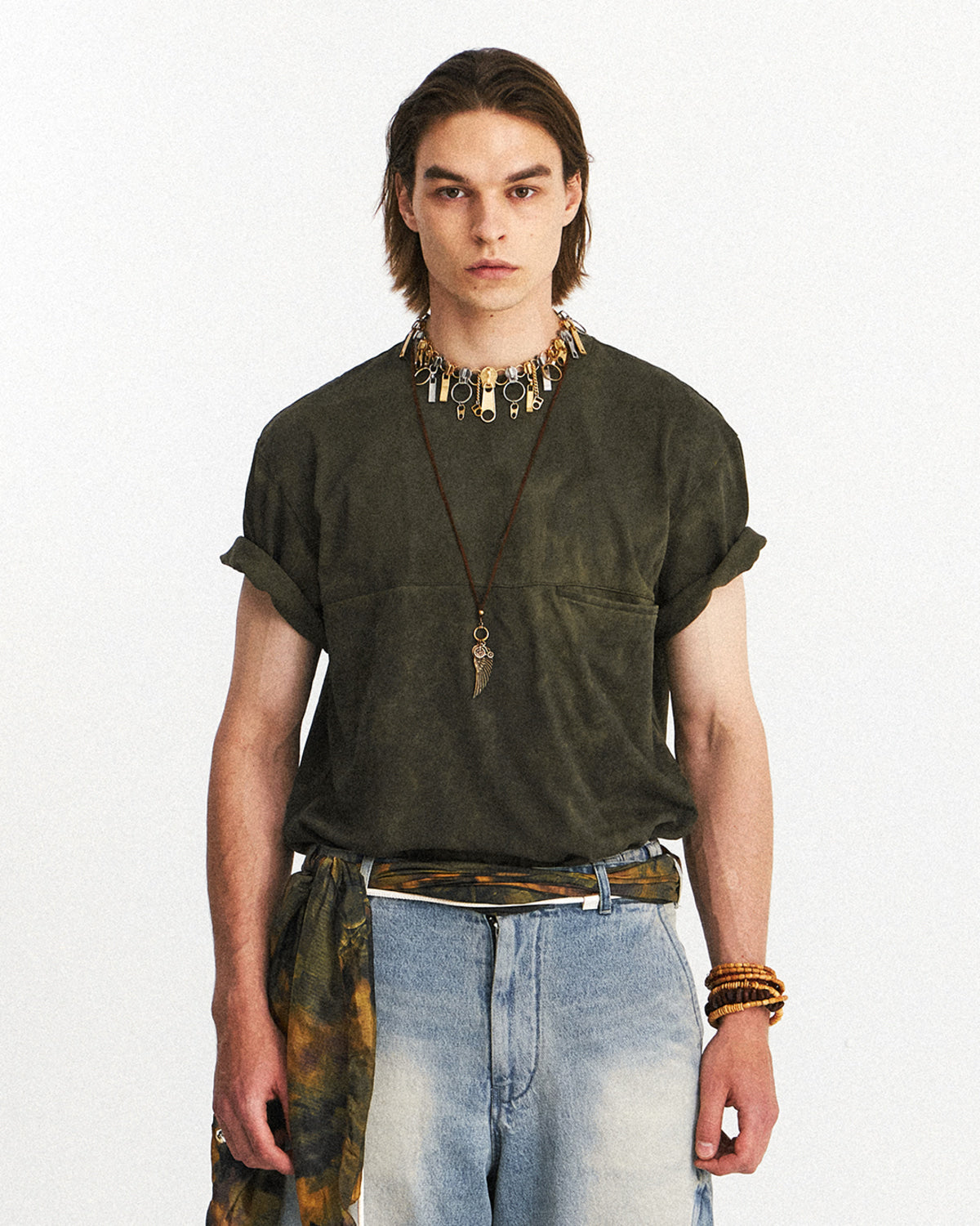 Eastlogue - Bleached Pocket T- Shirts (Olive) product image 2 | TRAB K-Fashion Australia
