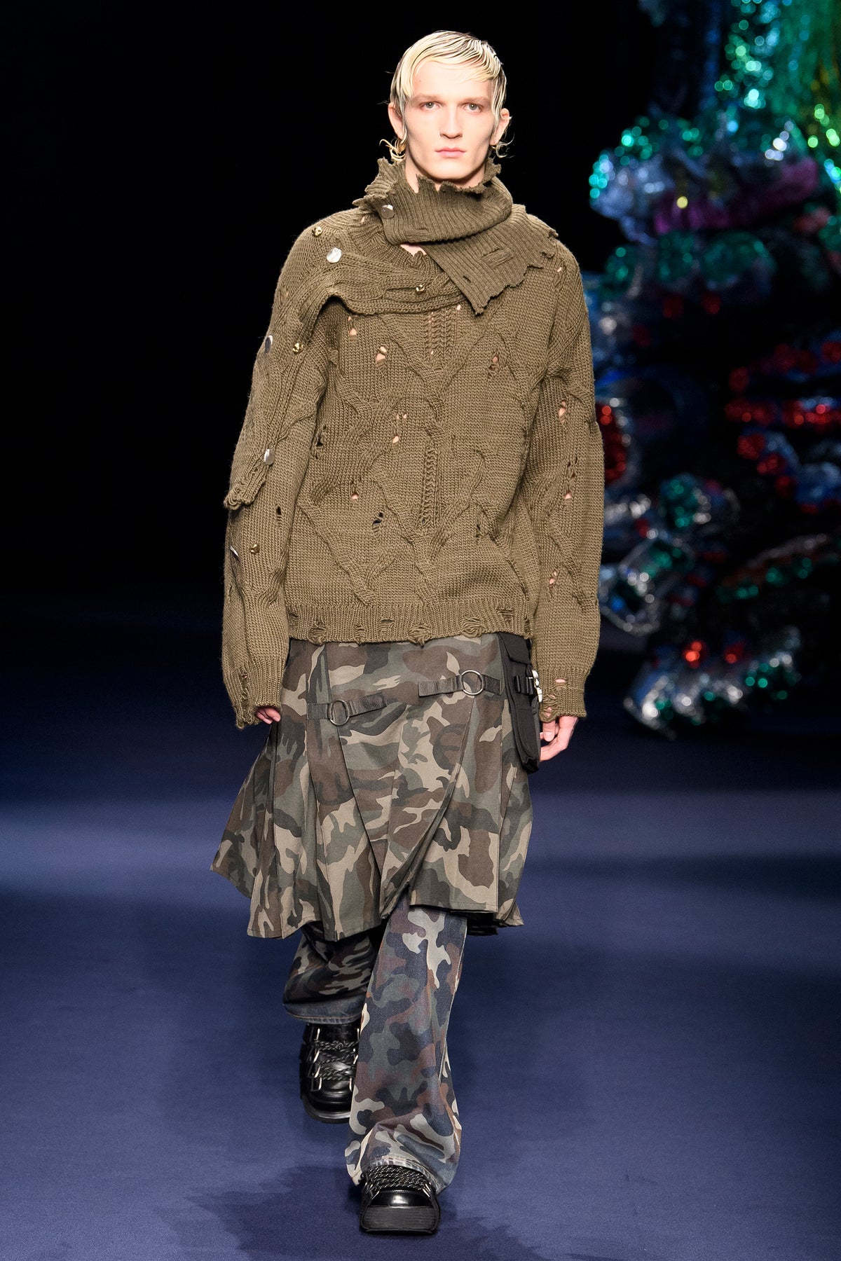 Andersson Bell - Fisherman Button Crew-Neck Sweater (Khaki) product image 4 | TRAB K-Fashion Australia