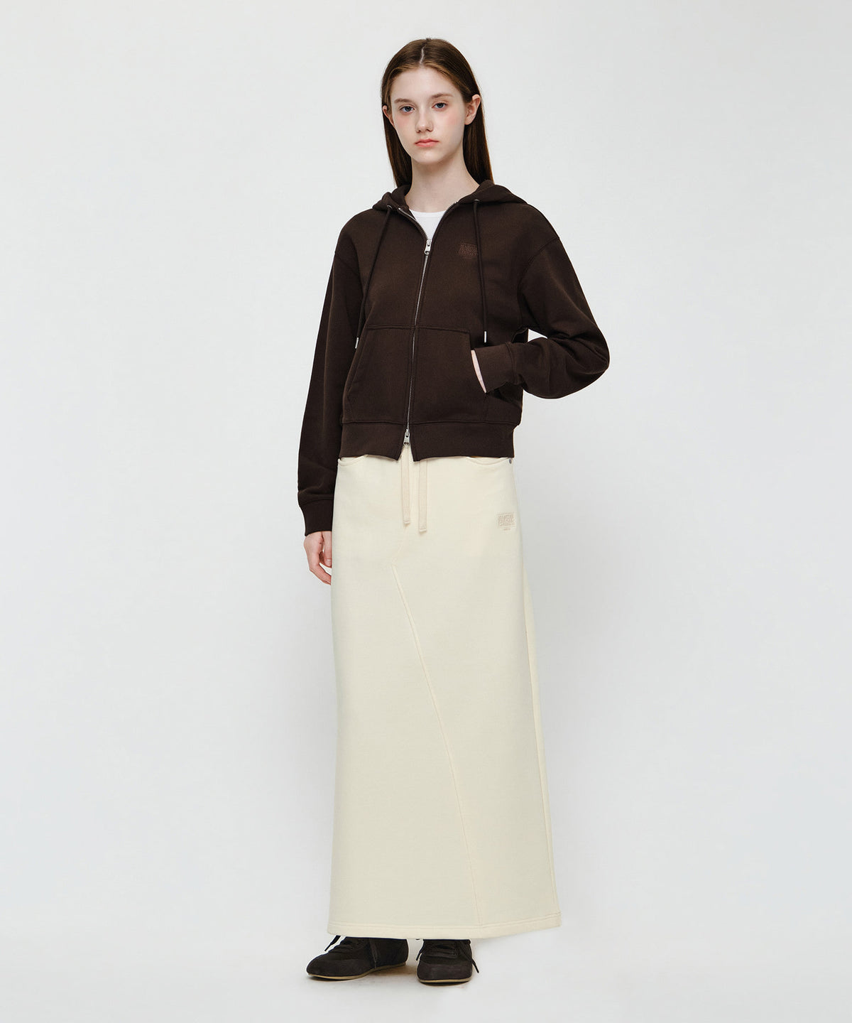Marithe & Francois Girbaud - Small Classic Logo Hoodie Zipup (Brown) product image 5 | TRAB K-Fashion Australia