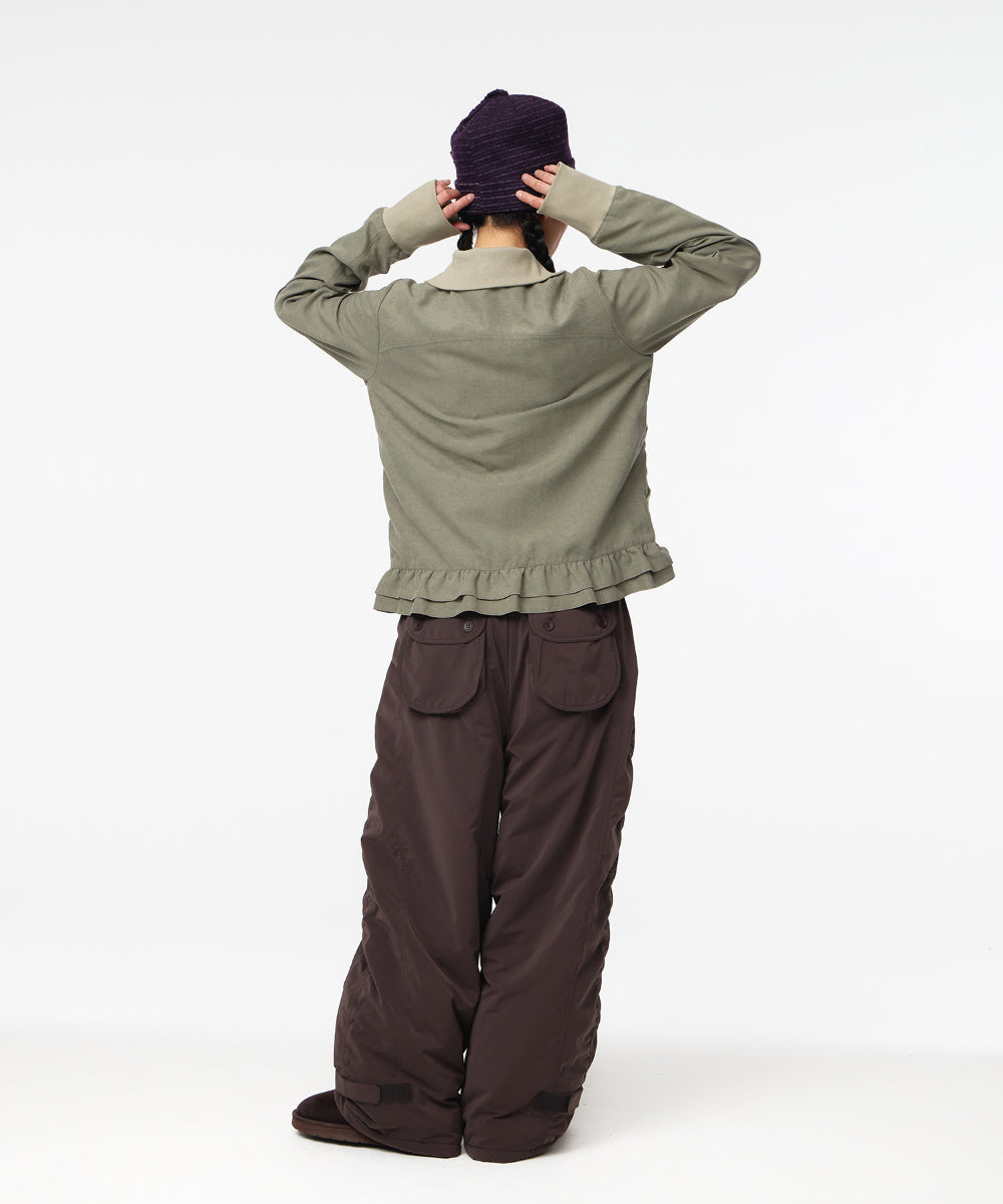 Coyseio - Tone-Mix Shirring Hem Jacket (Light Green) product image 4 | TRAB K-Fashion Australia