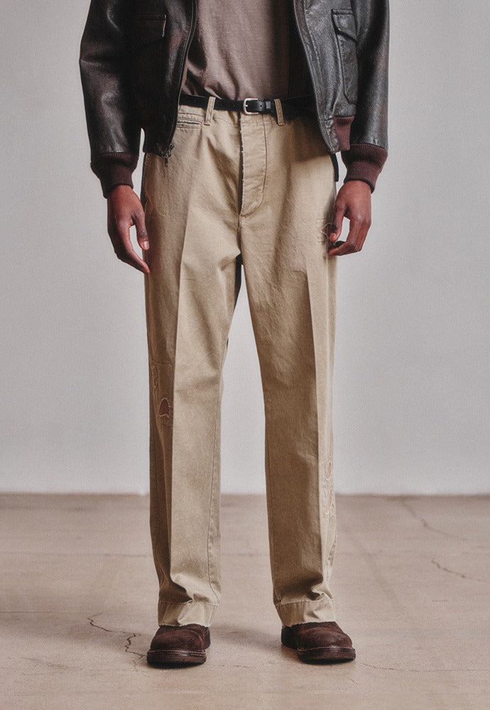 Art if acts - Sashiko Chino Pants (Beige) product image 1 | TRAB K-Fashion Australia