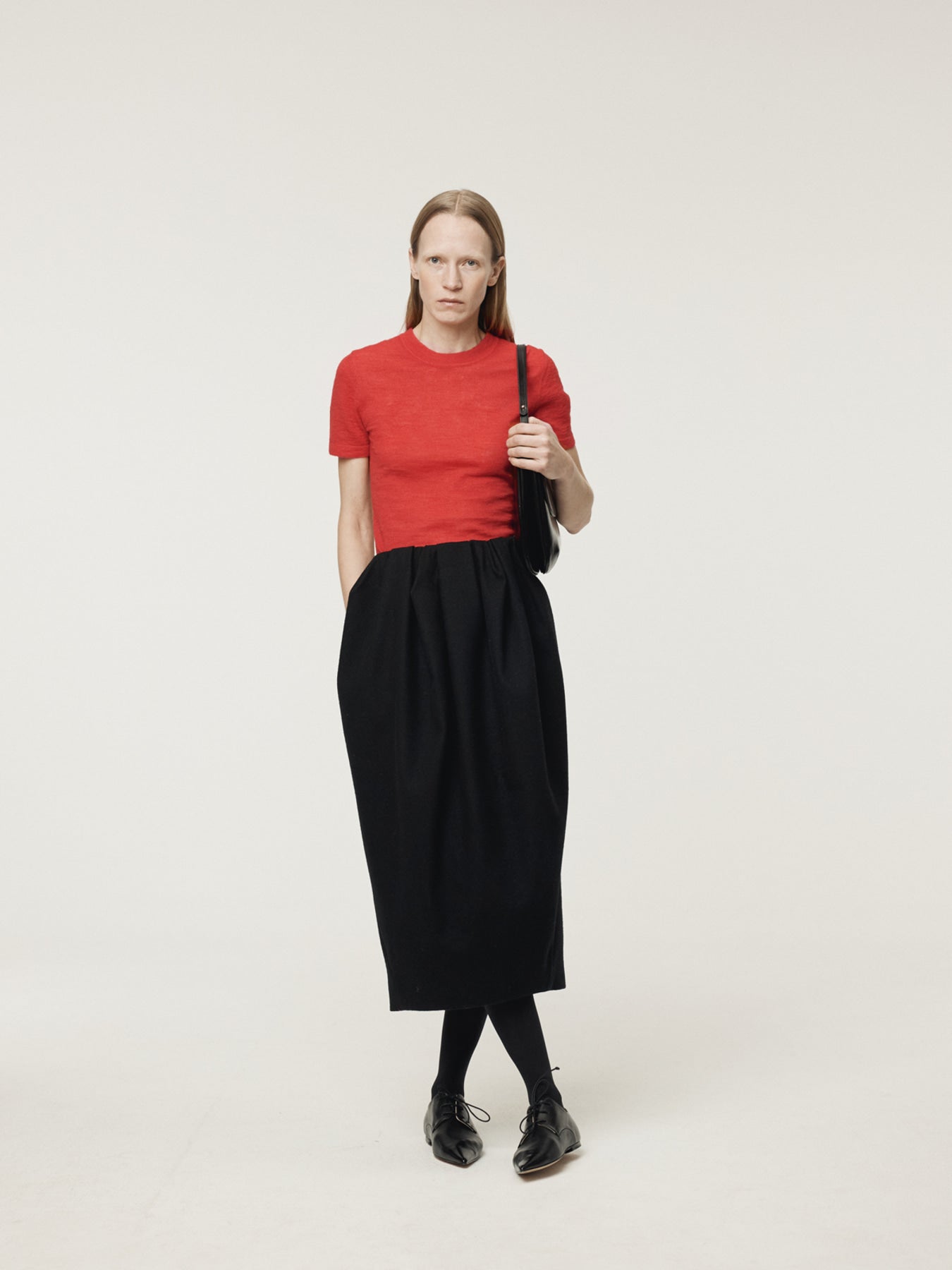 Recto - Rc Embroidery Sheer Knit Top (Scalet Red) product image 2 | TRAB K-Fashion Australia