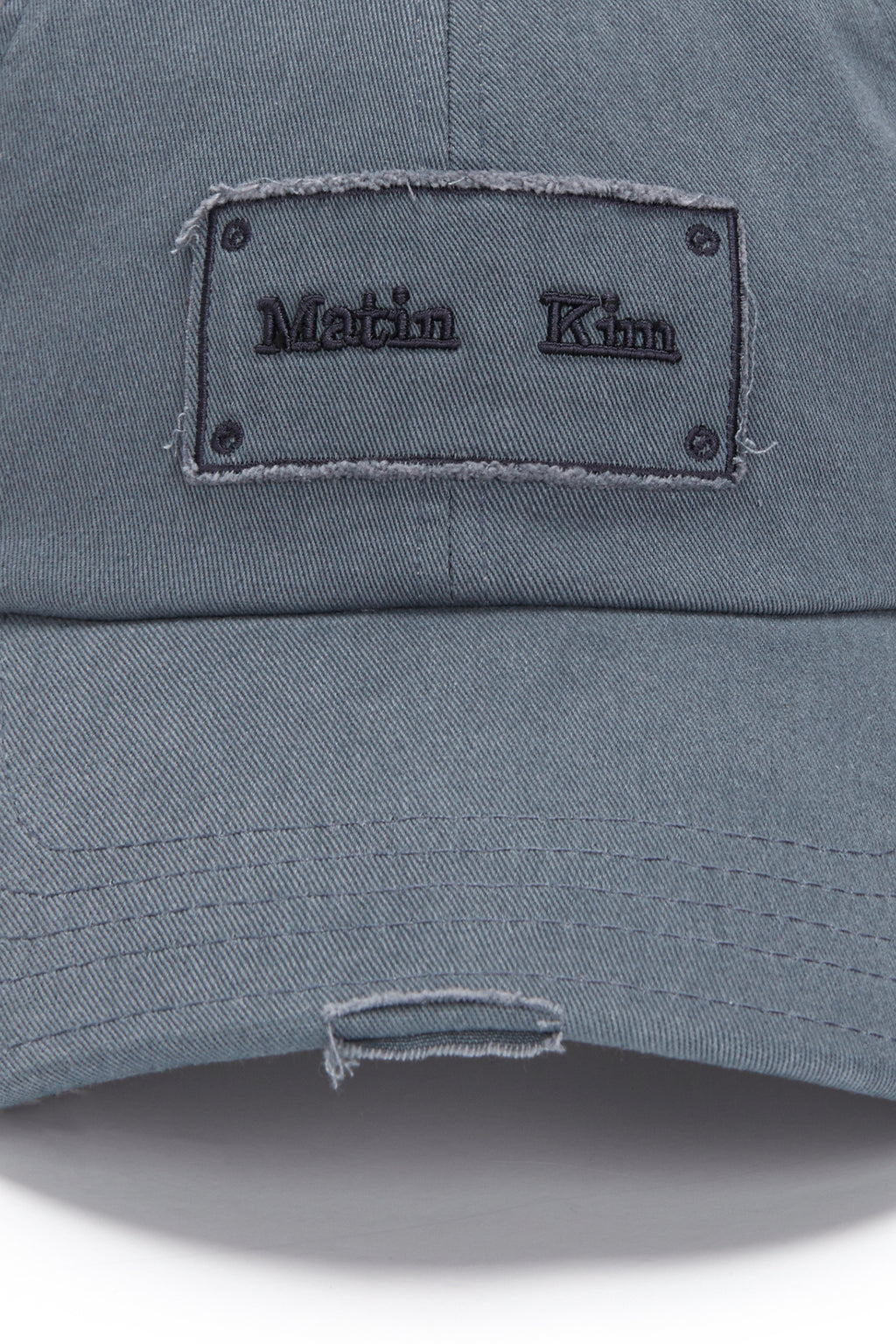 Matin Kim - Square Logo Cutout Ball Cap (Smoke Blue) product image 4 | TRAB K-Fashion Australia