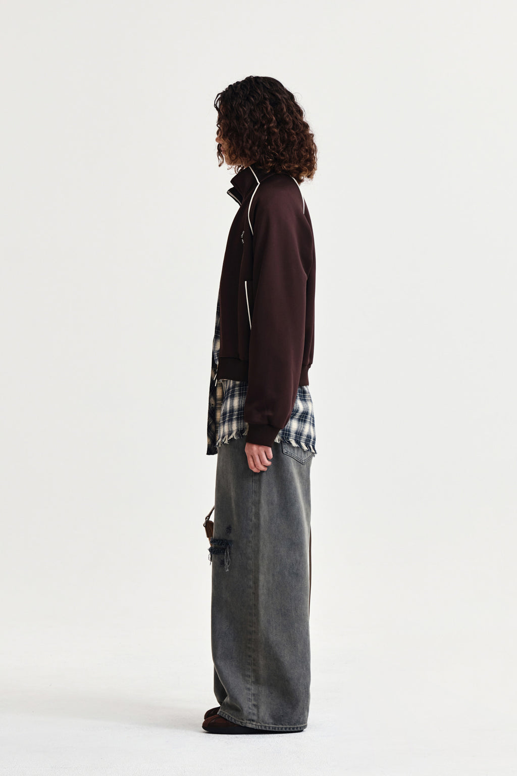 Matin Kim - Heart Logo Track Jumper (Brown) product image 7 | TRAB K-Fashion Australia