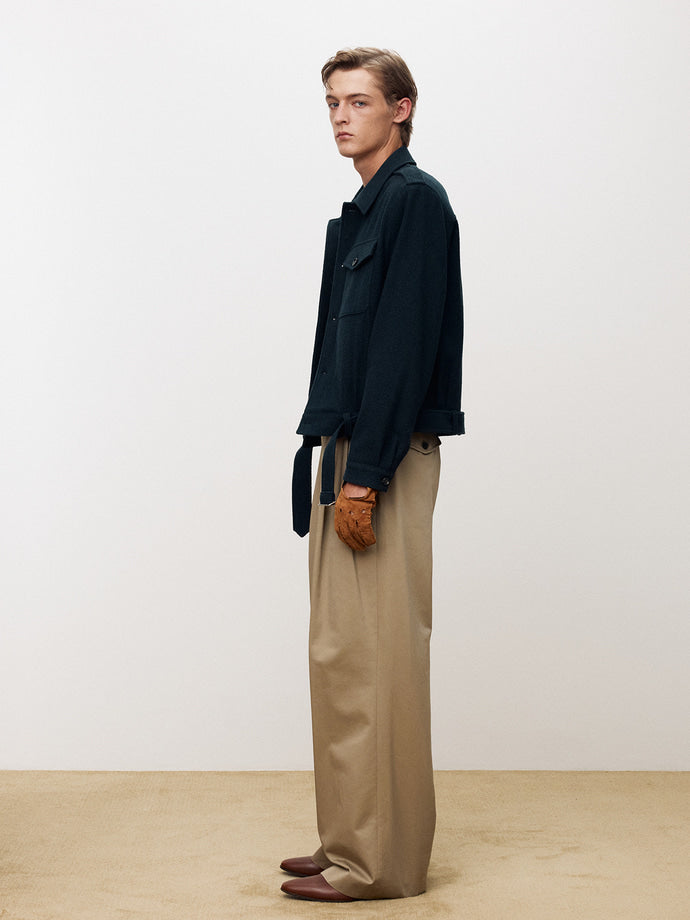 Tonywack - Wool Bouclé Officer Jacket (Navy Teal) product image 3 | TRAB K-Fashion Australia