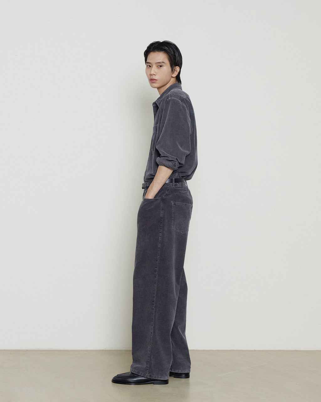 Brownyard - Garment Dyed Corduroy Shirt (Navy) product image 2 | TRAB K-Fashion Australia