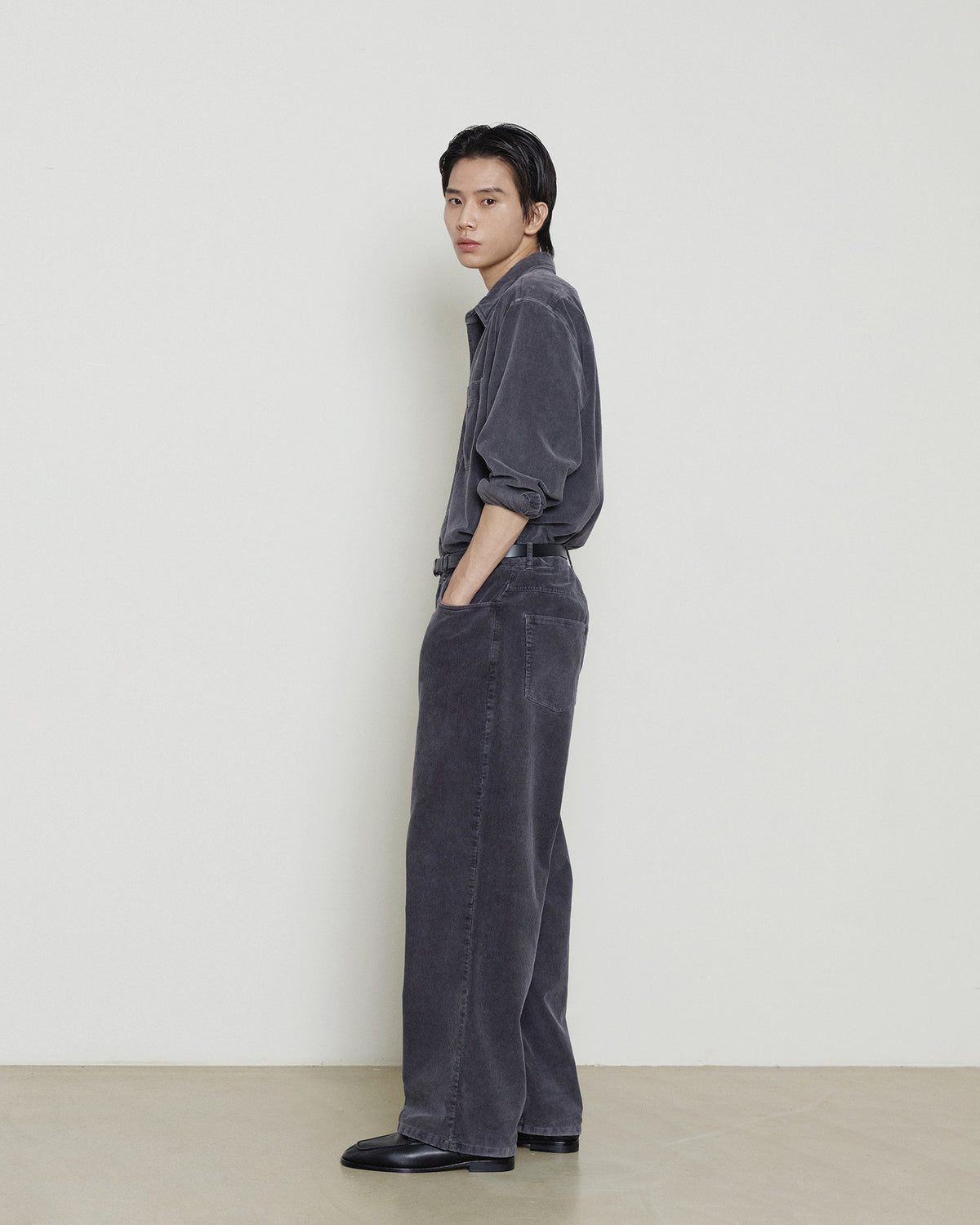 Brownyard - Garment Dyed Corduroy Shirt (Navy) product image 2 | TRAB K-Fashion Australia