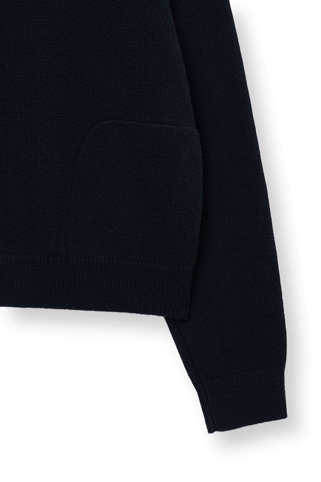 Matin Kim - Back Logo Half Knit Zip Up Pullover (Navy) product image 5 | TRAB K-Fashion Australia
