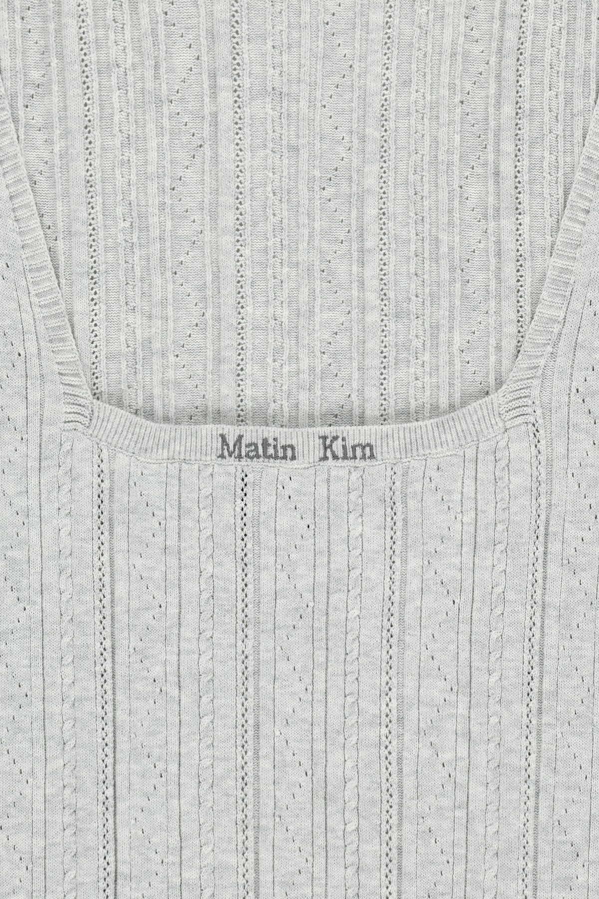 Matin Kim - Open Back Ribbed Knit Dress (Light Grey) product image 5 | TRAB K-Fashion Australia