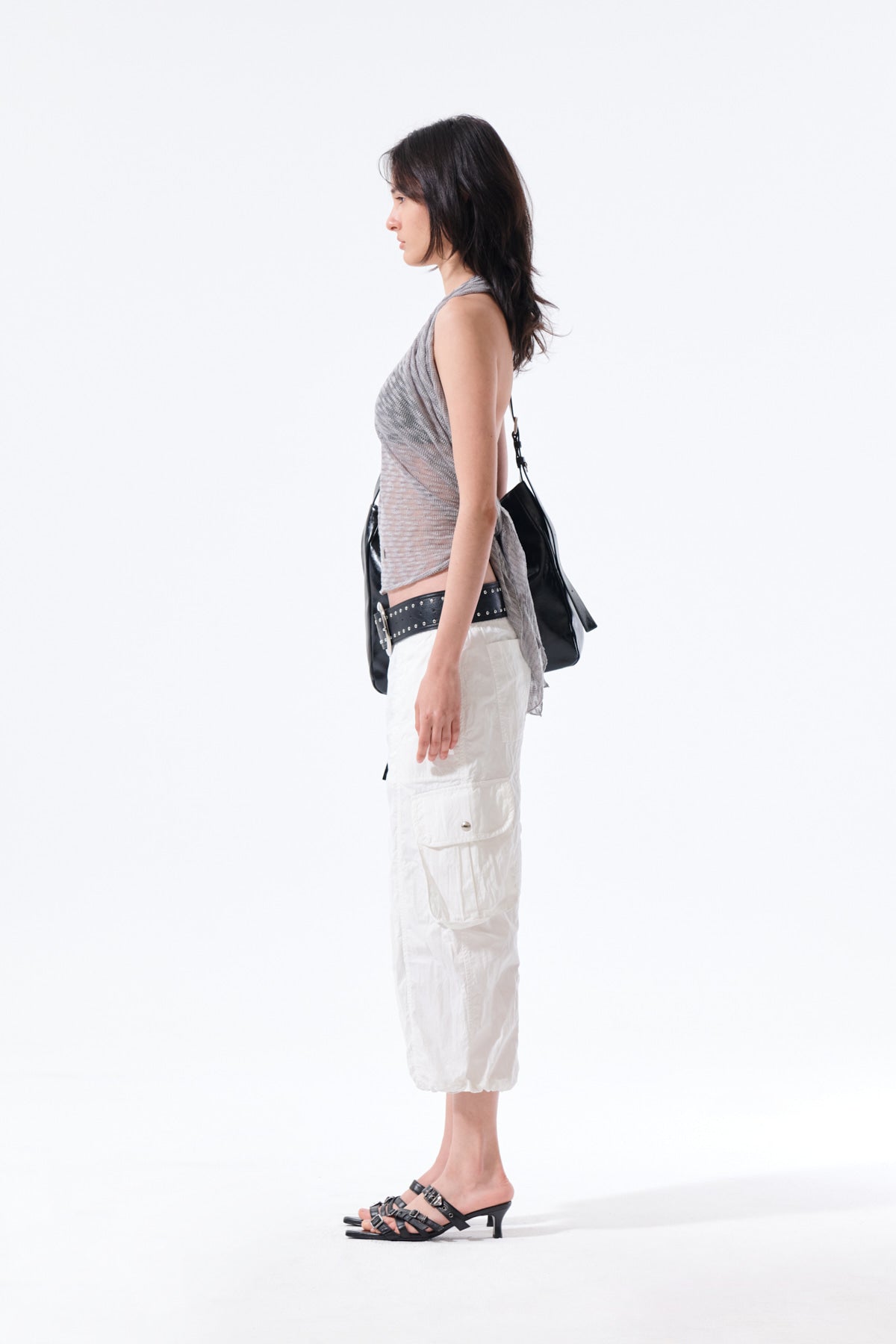 Matin Kim - Transformable Cover Up Scarf (Grey) product image 8 | TRAB K-Fashion Australia