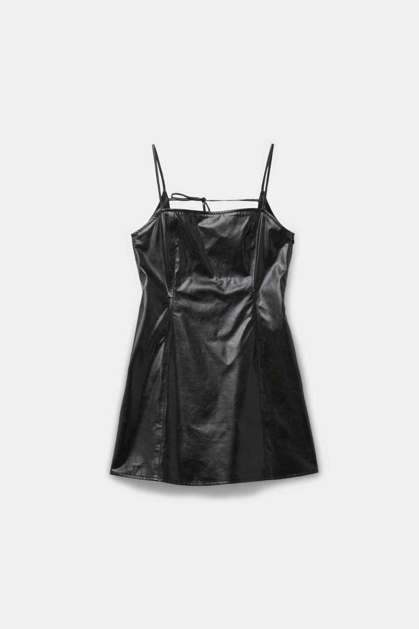 Coor - Fake Leather Back Strap Dress (Black) product image 1 | TRAB K-Fashion Australia
