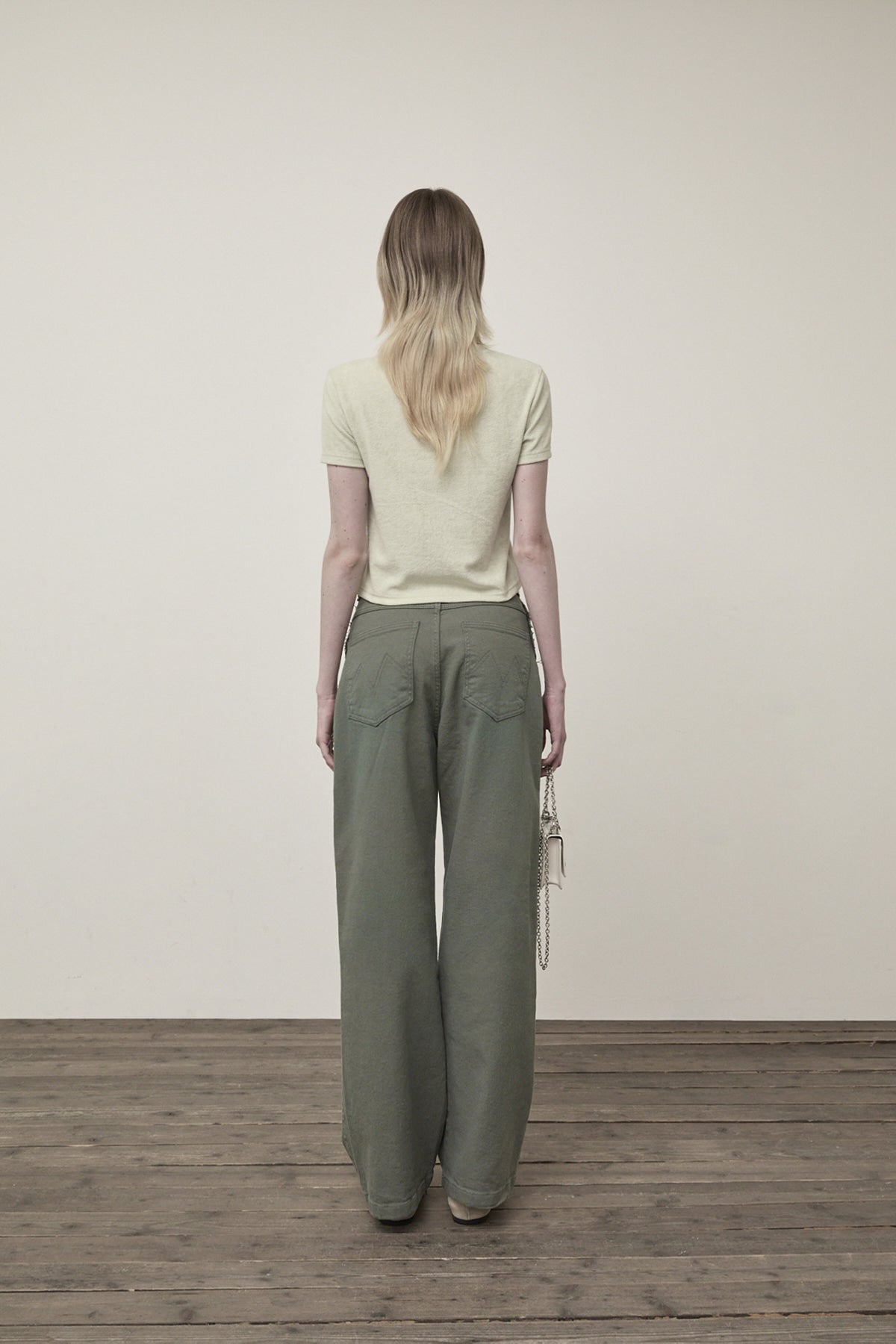 Matin Kim - Color Point Washed Denim Pants (Khaki) product image 7 | TRAB K-Fashion Australia