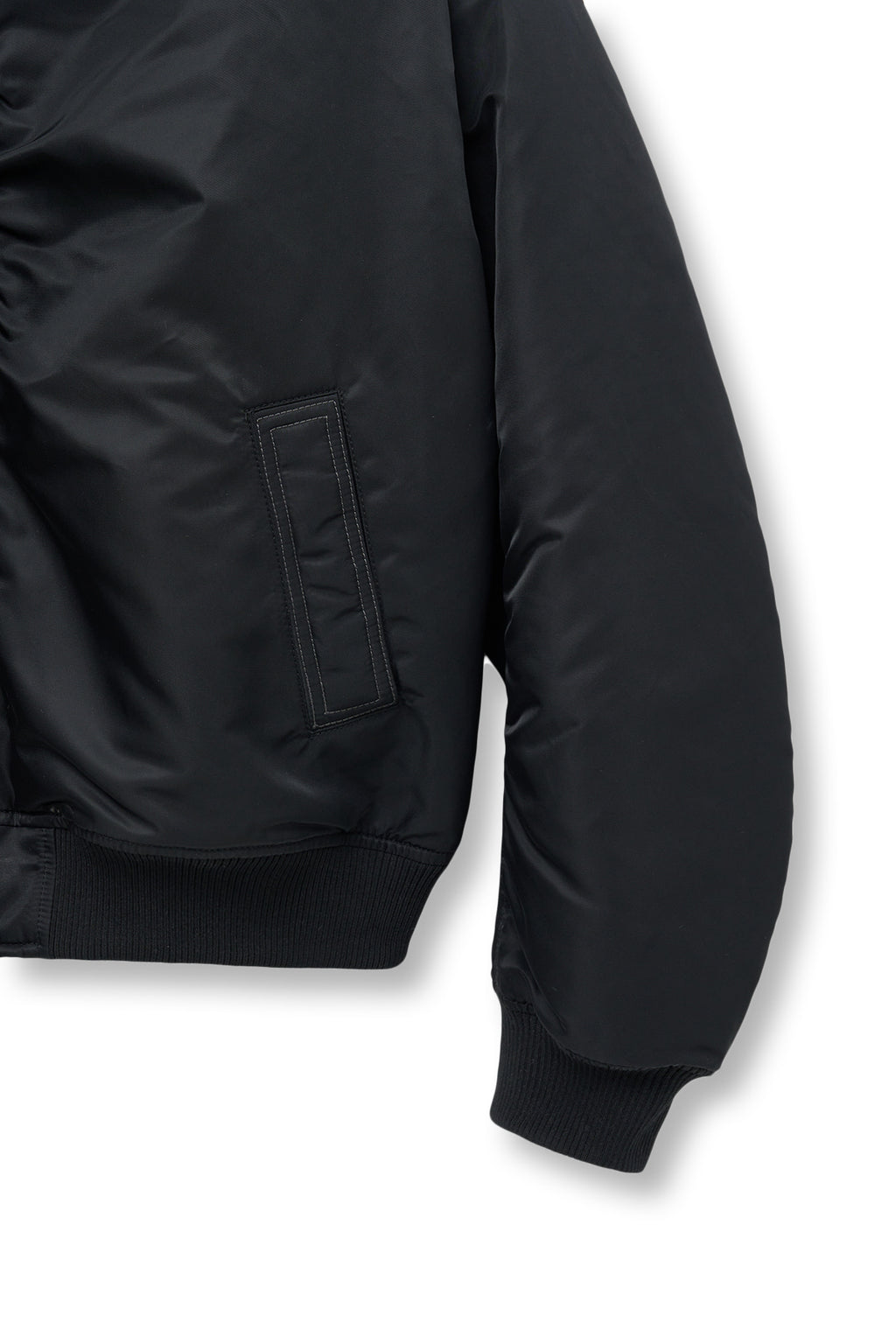 Matin Kim - Applique Logo Shirring Bomber Jumper (Black) product image 6 | TRAB K-Fashion Australia