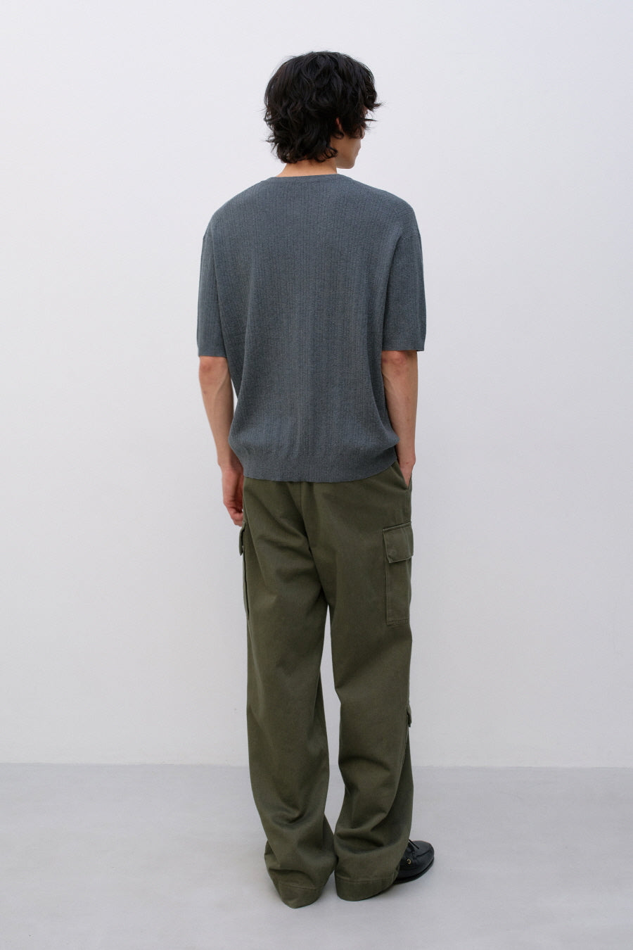 Insilence - Ribbed Henley Neck Half Knit (Grey) product image 5 | TRAB K-Fashion Australia