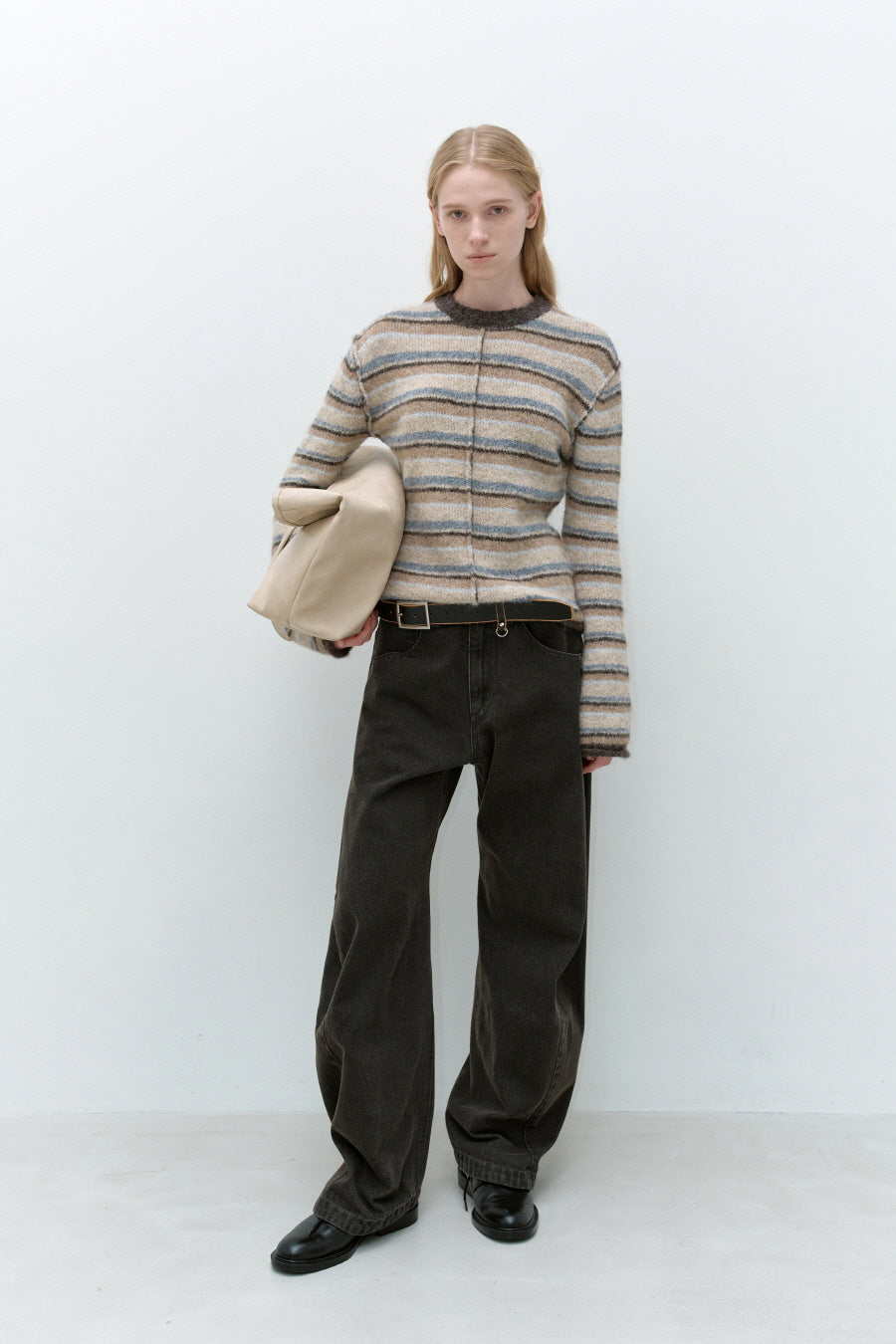 Insilence - Hairy Stripe Pullover (Beige Multi) product image 3 | TRAB K-Fashion Australia