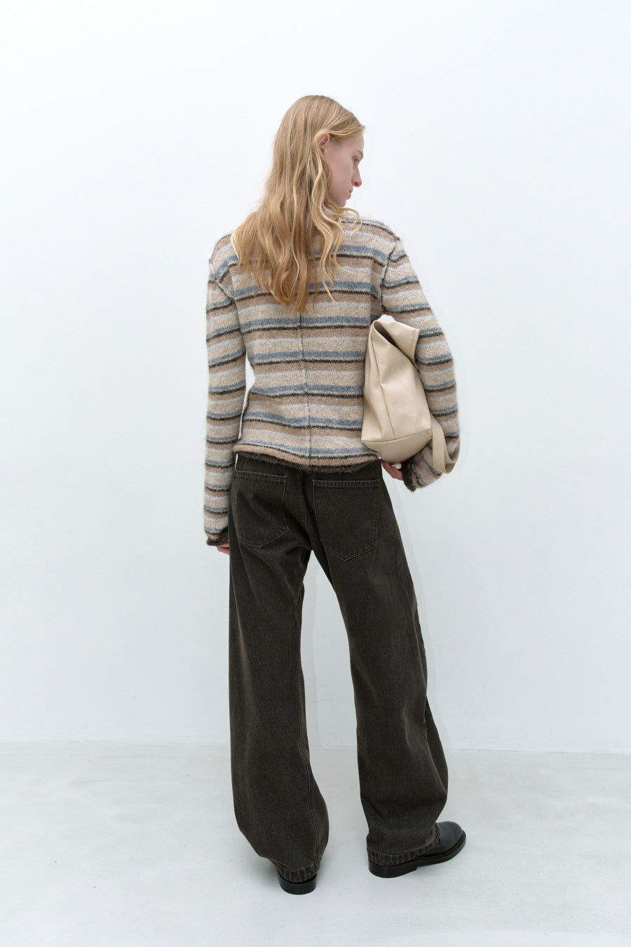 Insilence - Hairy Stripe Pullover (Beige Multi) product image 6 | TRAB K-Fashion Australia
