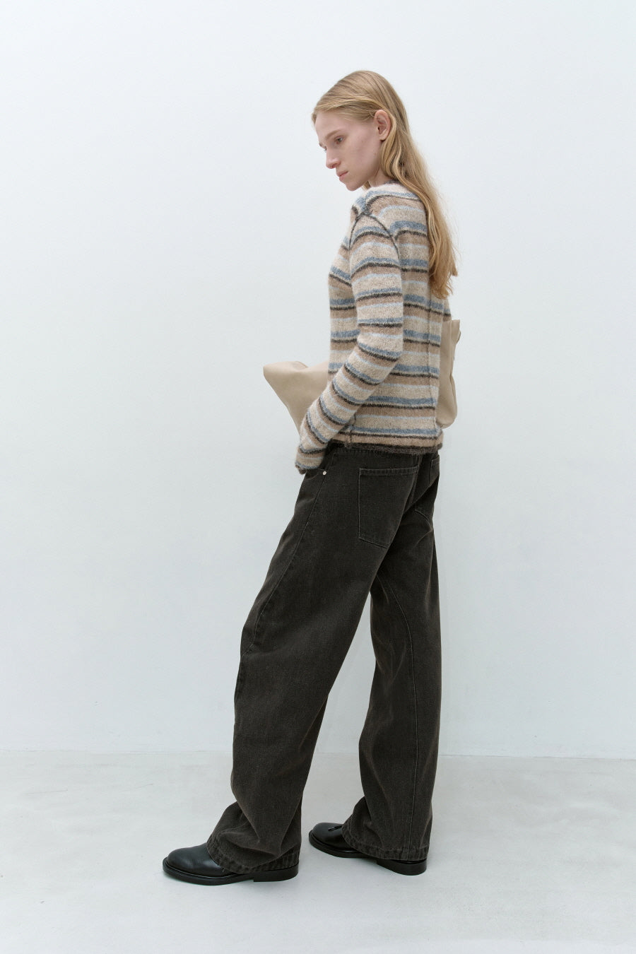 Insilence - Hairy Stripe Pullover (Beige Multi) product image 5 | TRAB K-Fashion Australia